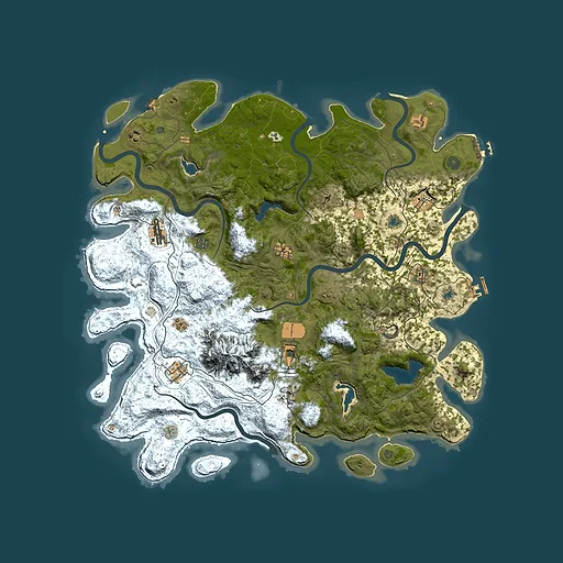 Rust map seed 327159072, 5000x5000m top-down preview