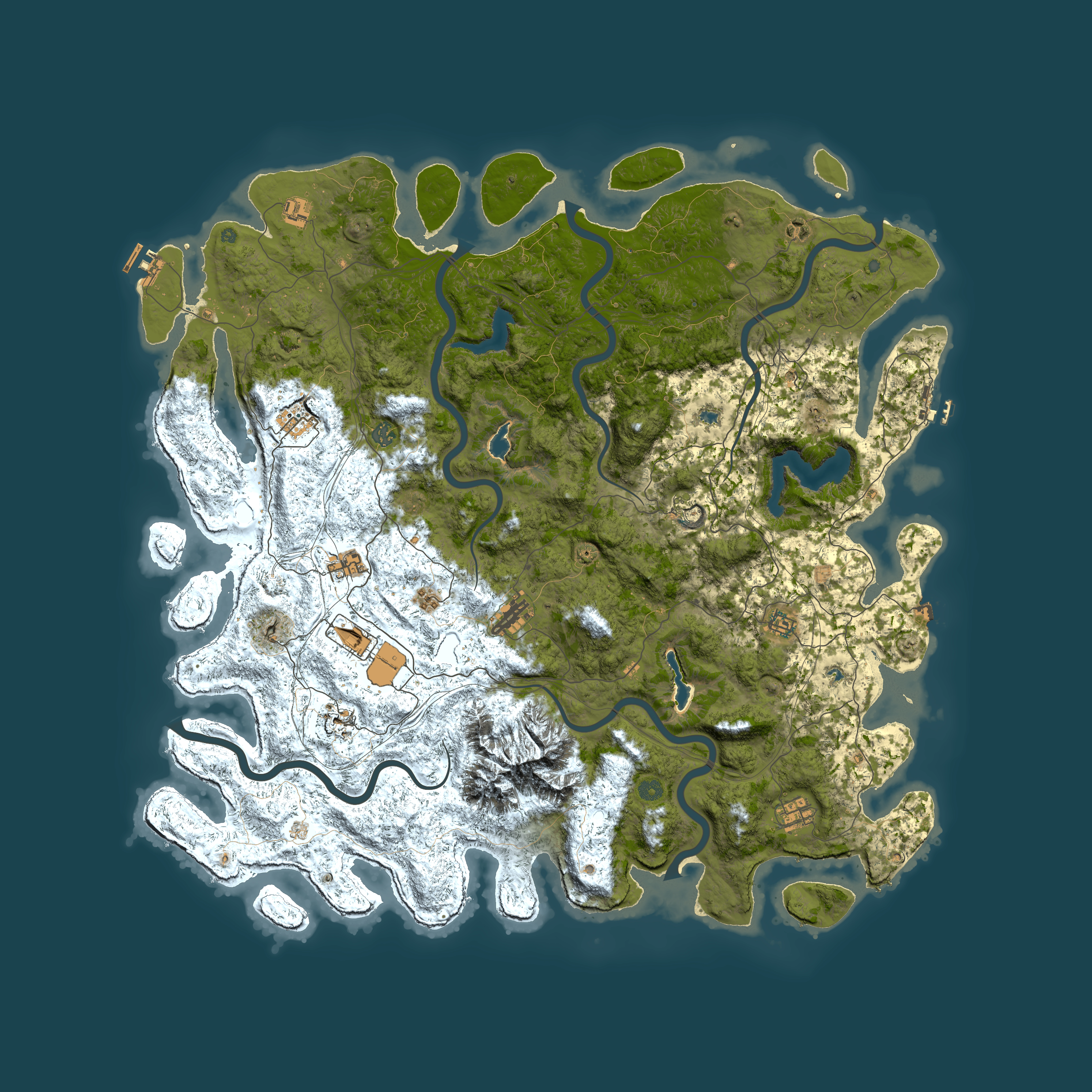 Full top-down render of Rust map seed 674669430, 5600x5600m