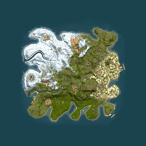 Rust map seed 1201159232, 3650x3650m top-down preview