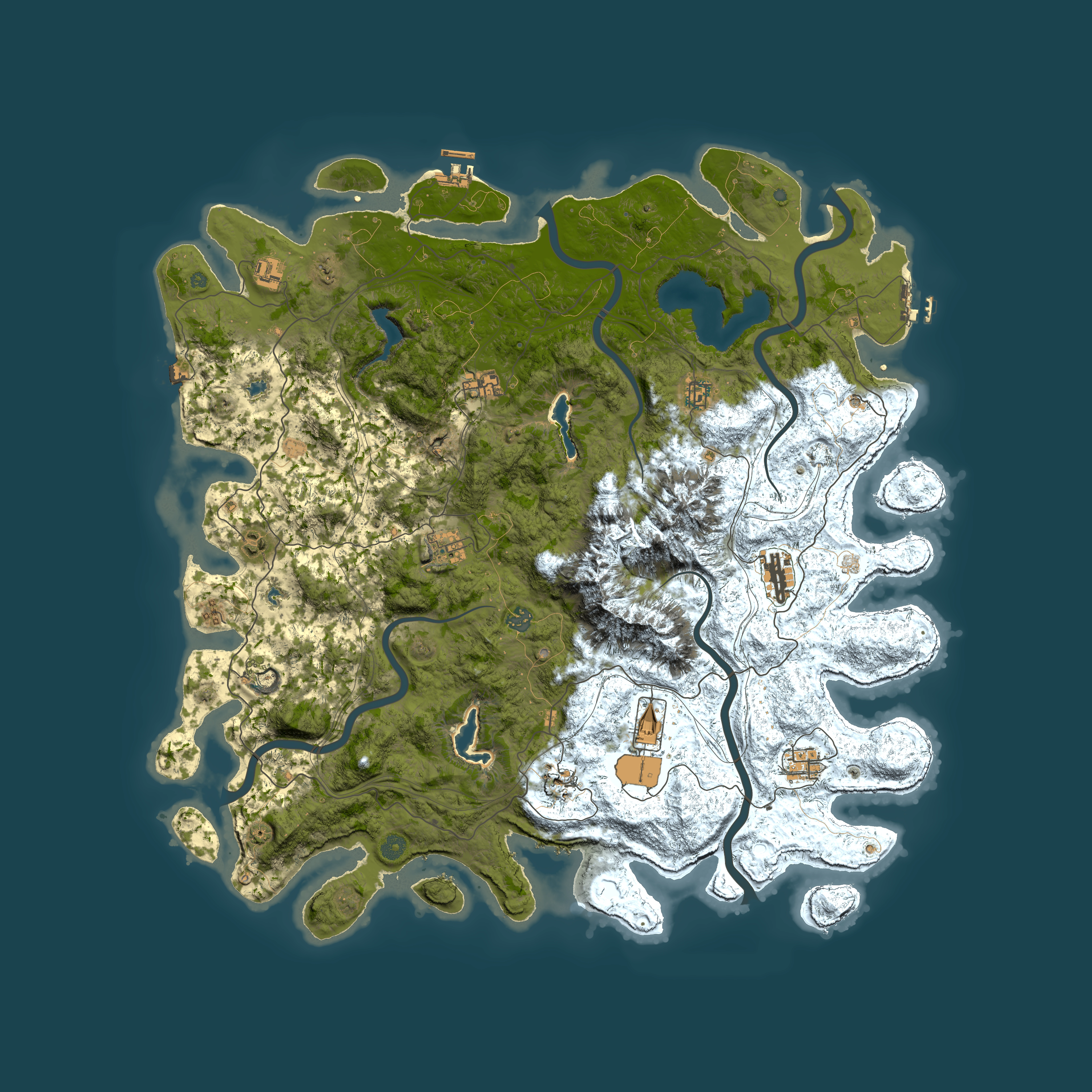 Full top-down render of Rust map seed 1062650388, 5200x5200m