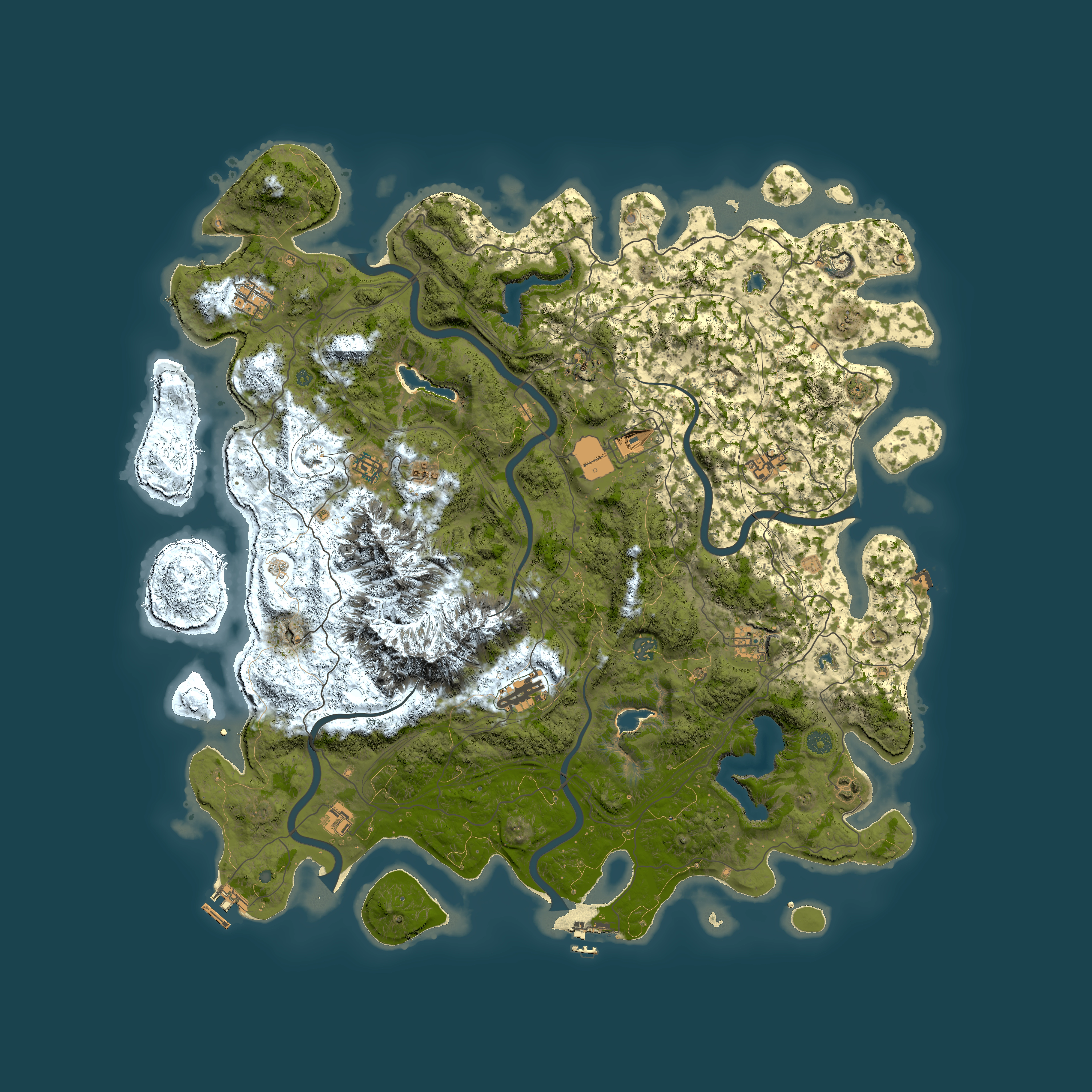 Full top-down render of Rust map seed 1725623949, 5250x5250m