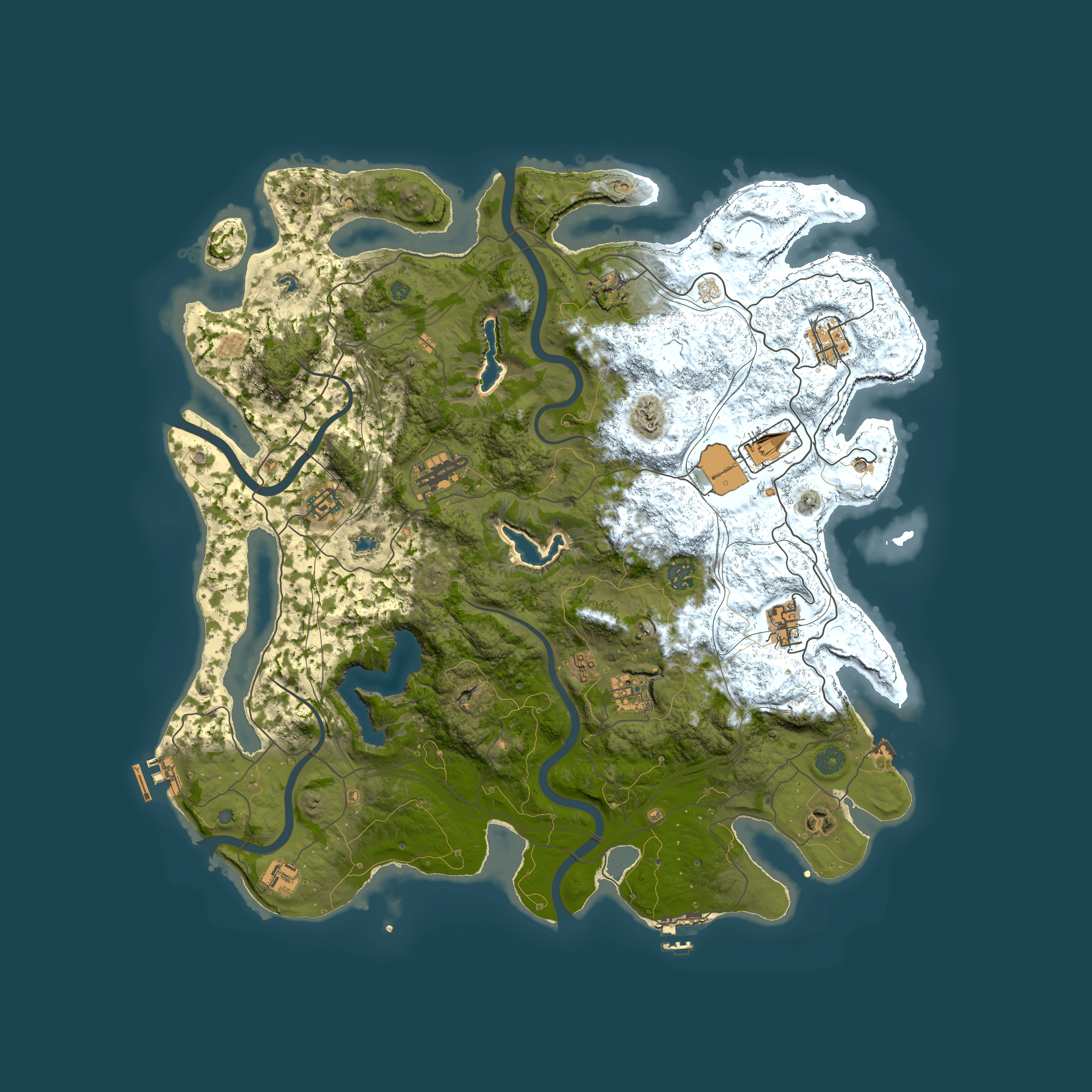 Full top-down render of Rust map seed 1667401549, 4550x4550m