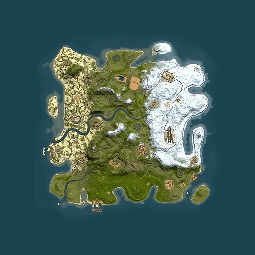 Rust map seed 1697897707, 3800x3800m top-down preview