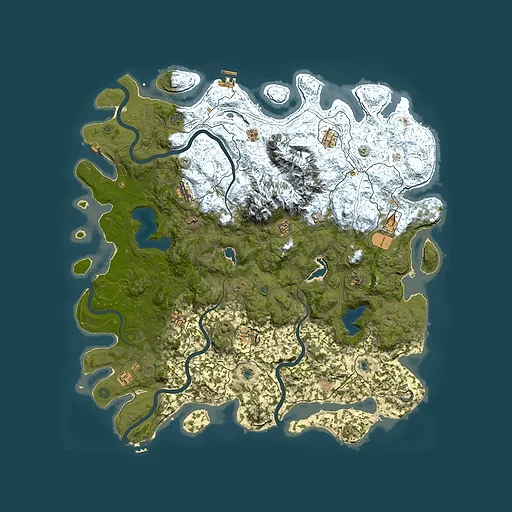 Rust map seed 416993365, 5350x5350m top-down preview