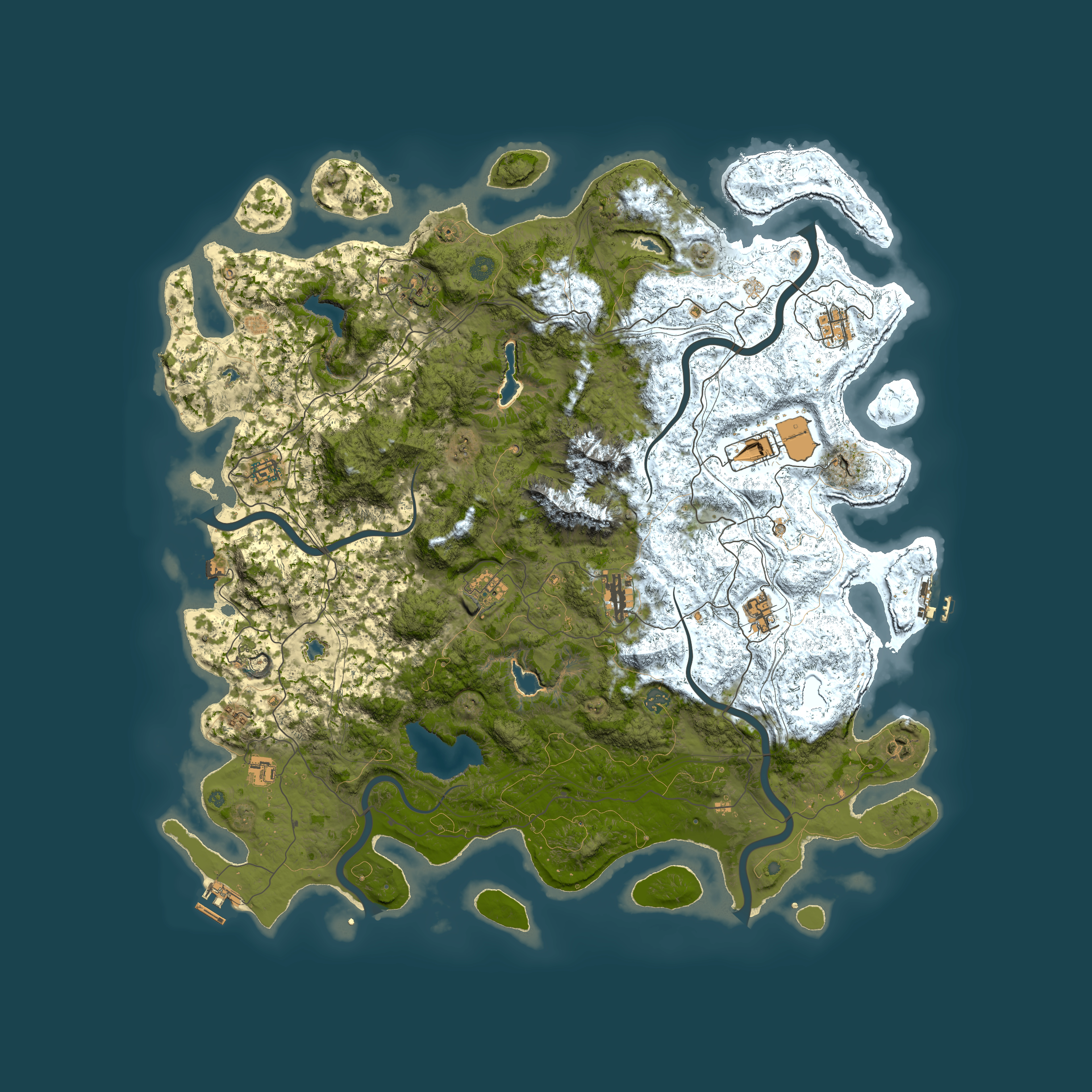 Full top-down render of Rust map seed 302655663, 5300x5300m