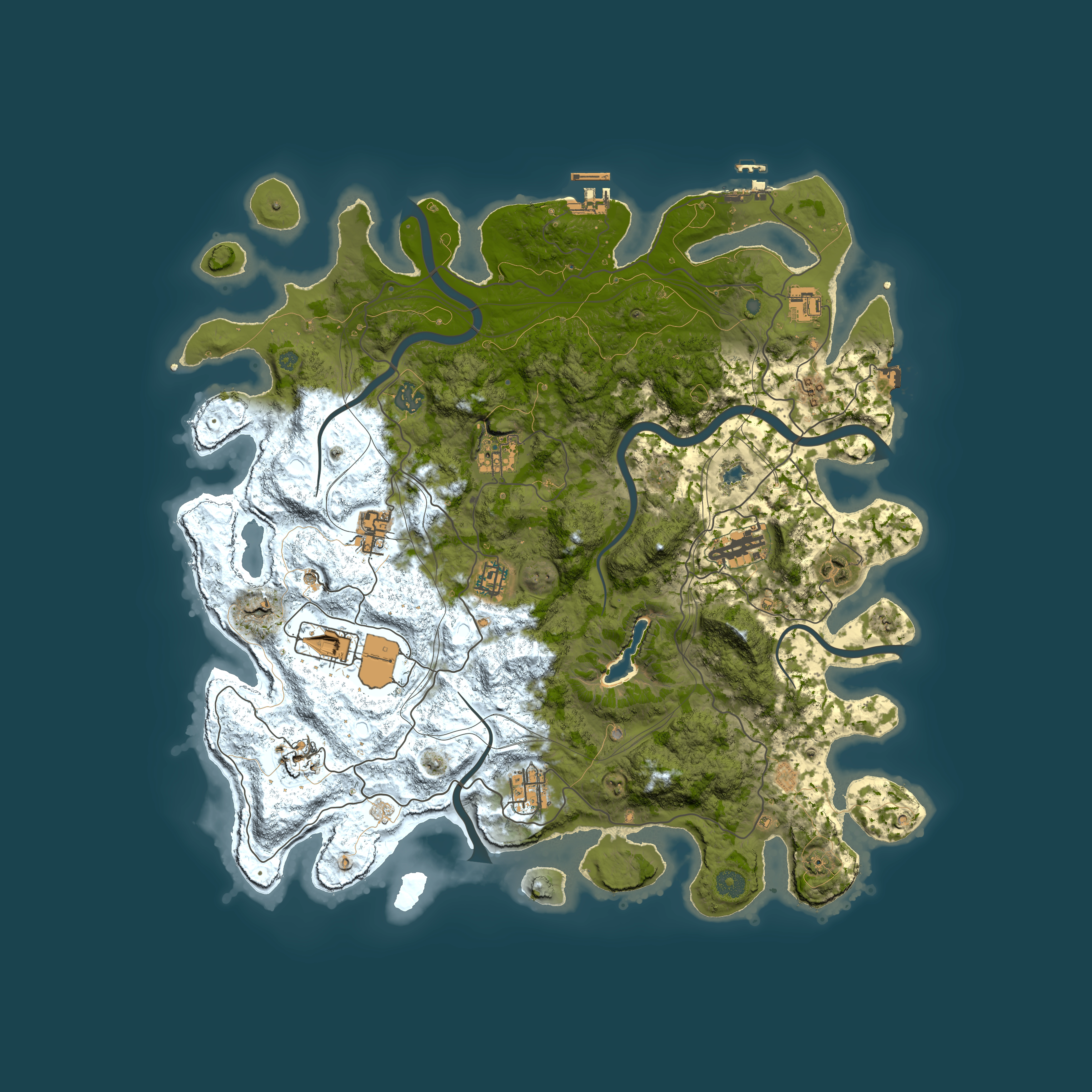 Full top-down render of Rust map seed 1260954417, 4400x4400m