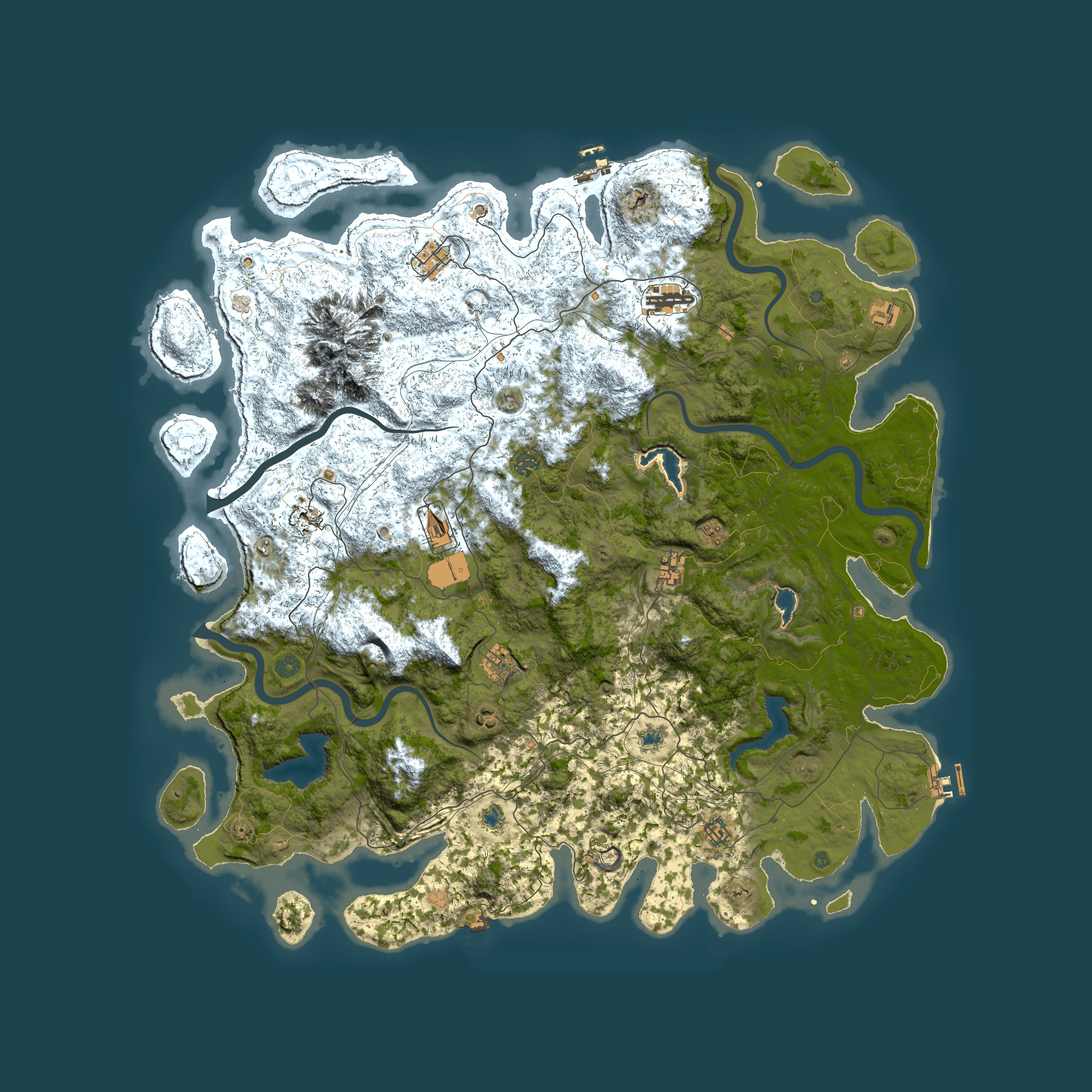 Full top-down render of Rust map seed 1240846390, 5450x5450m