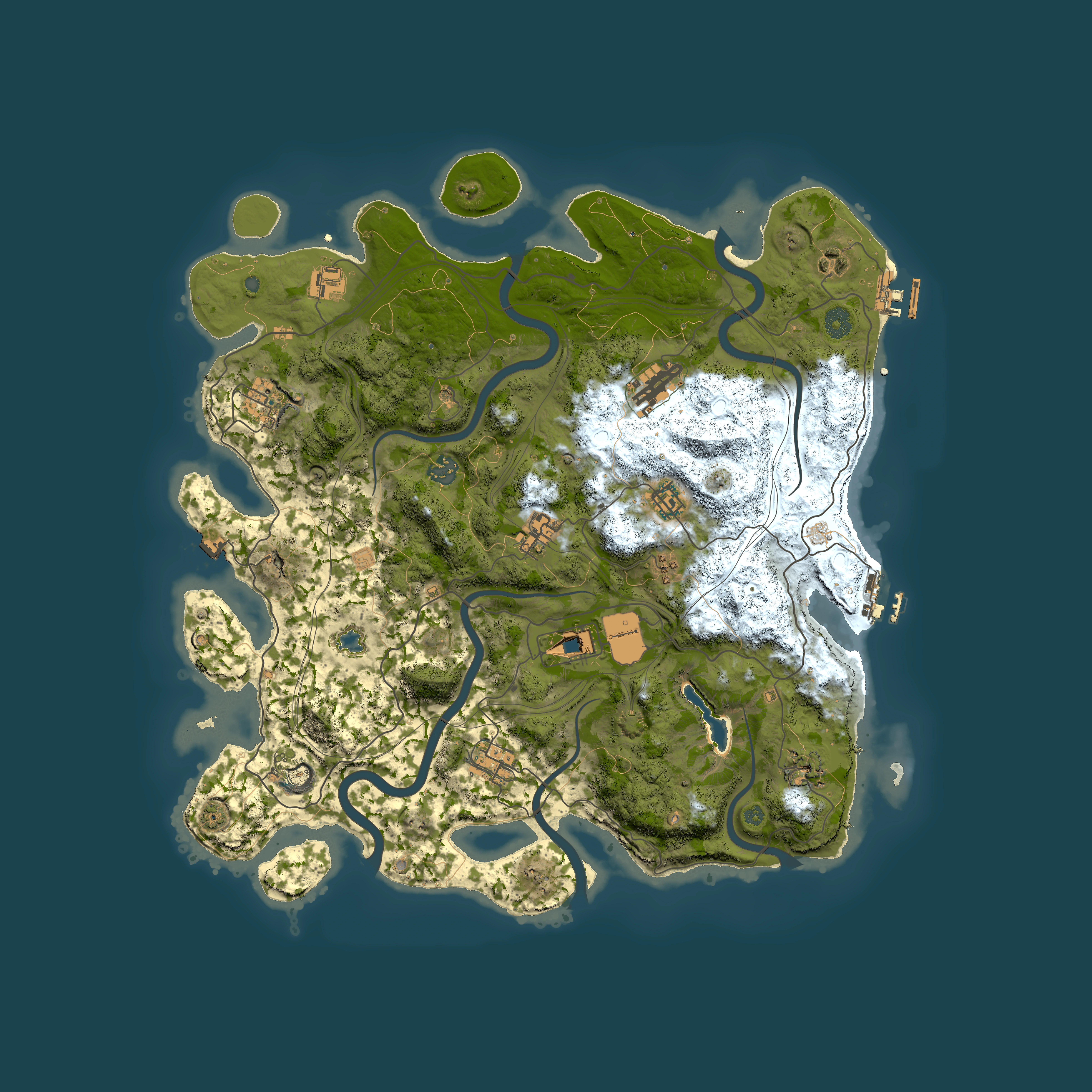 Full top-down render of Rust map seed 1616280871, 4300x4300m