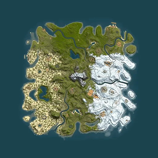 Rust map seed 2009152125, 5000x5000m top-down preview