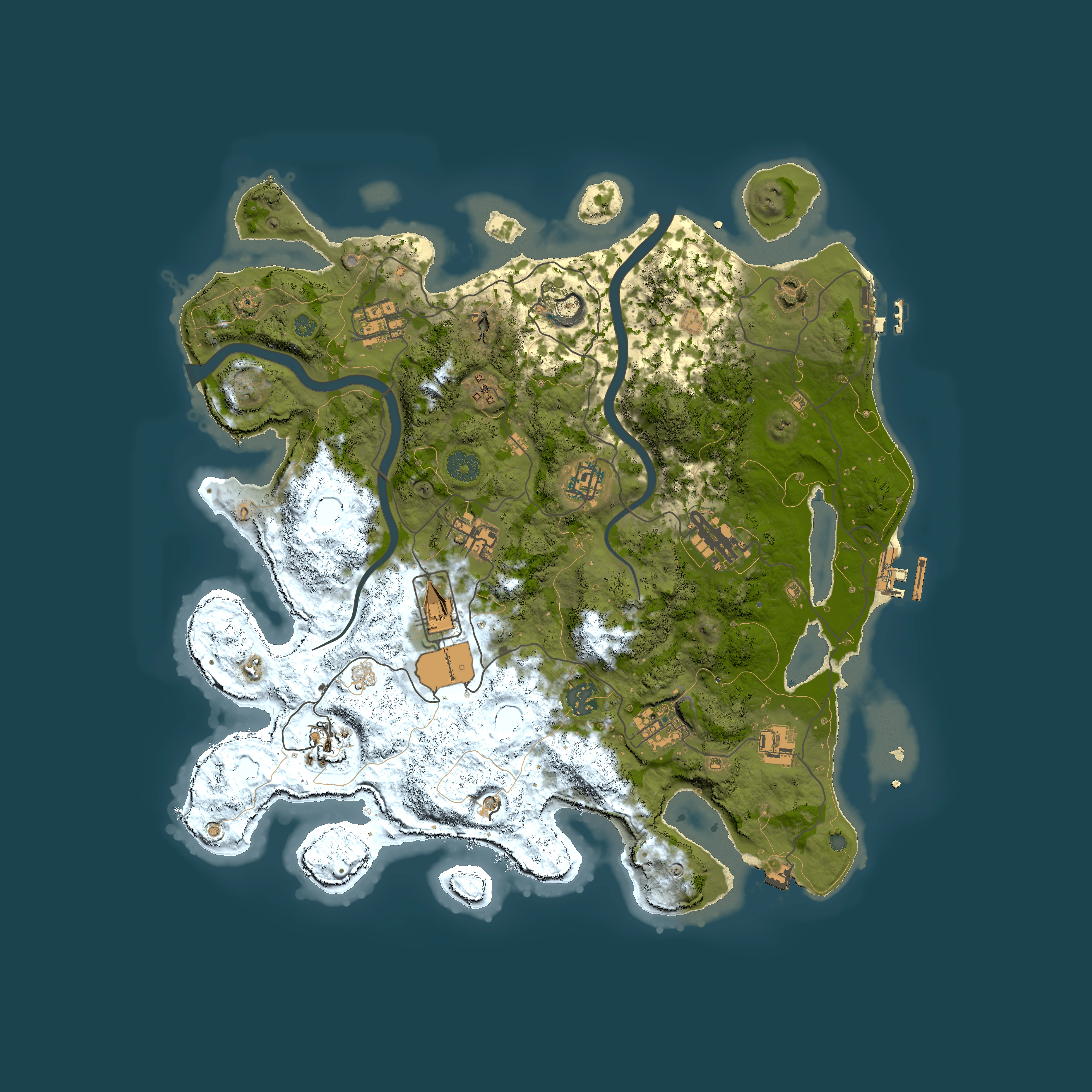 Full top-down render of Rust map seed 882534227, 3900x3900m