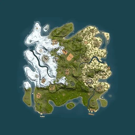 Rust map seed 2091909358, 3700x3700m top-down preview