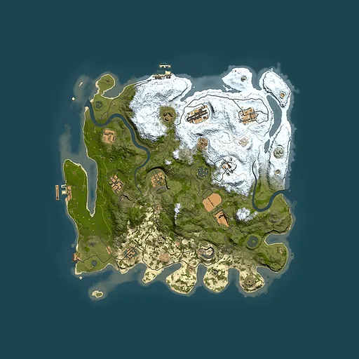 Rust map seed 1376869193, 3750x3750m top-down preview