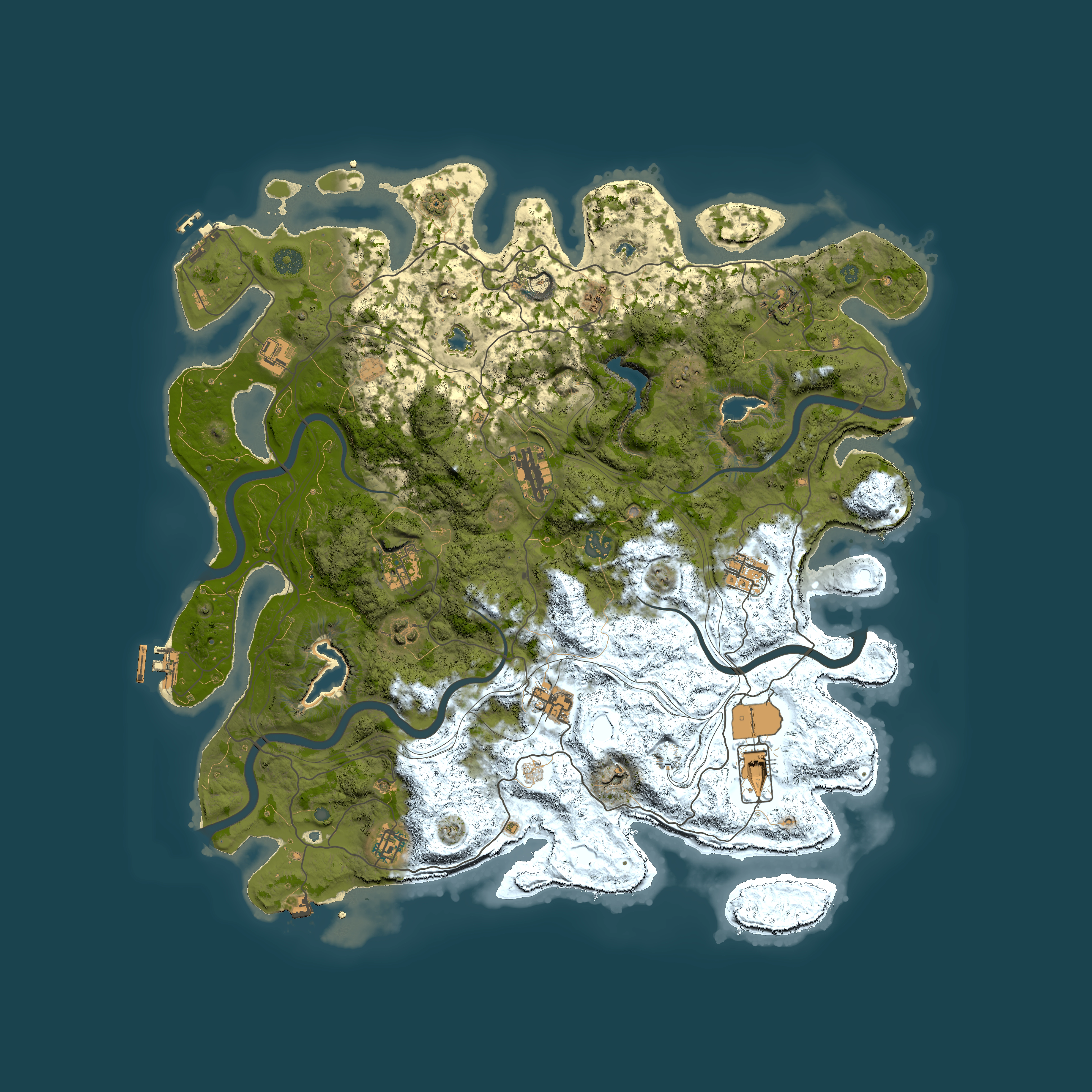 Full top-down render of Rust map seed 567788046, 4600x4600m