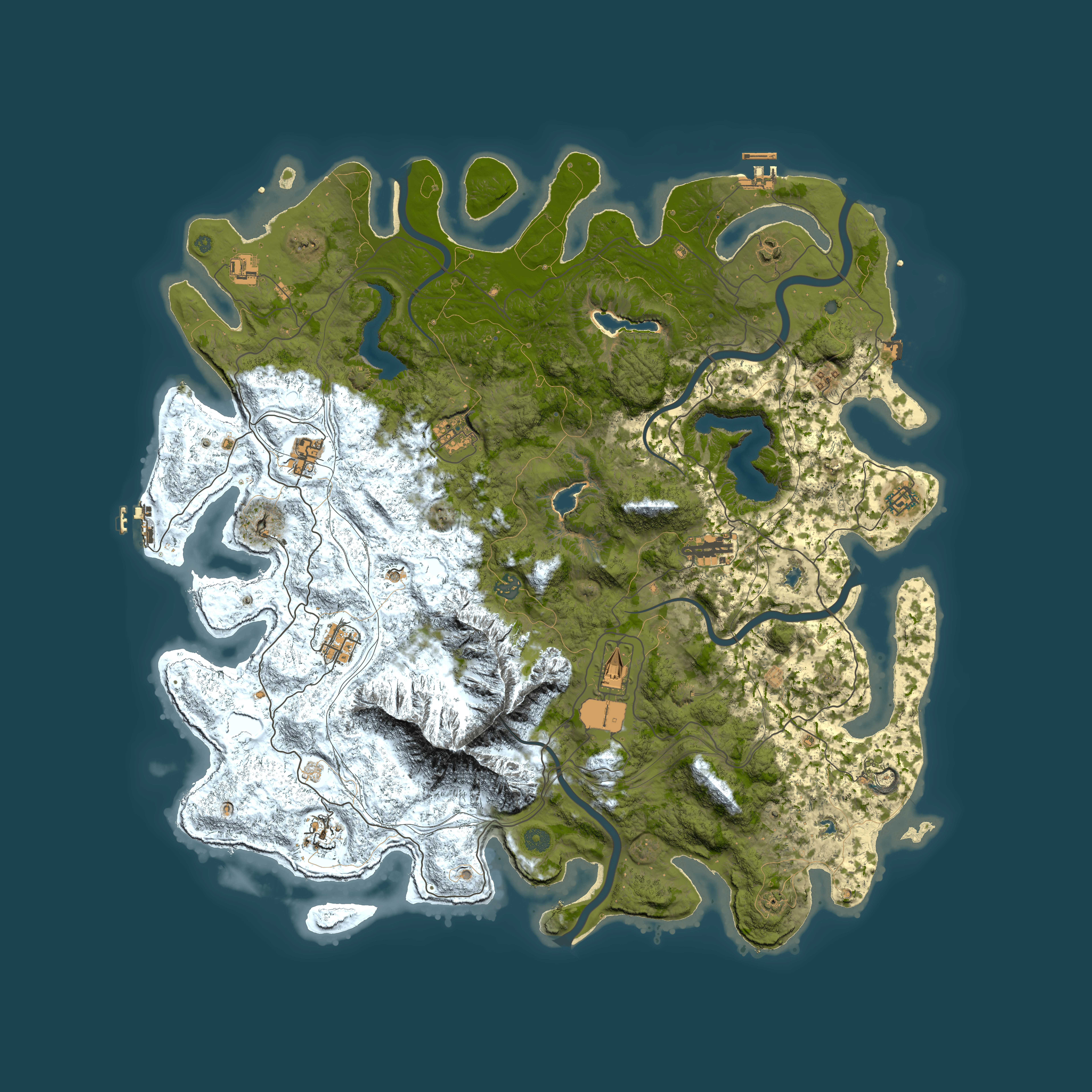 Full top-down render of Rust map seed 2090677375, 5100x5100m