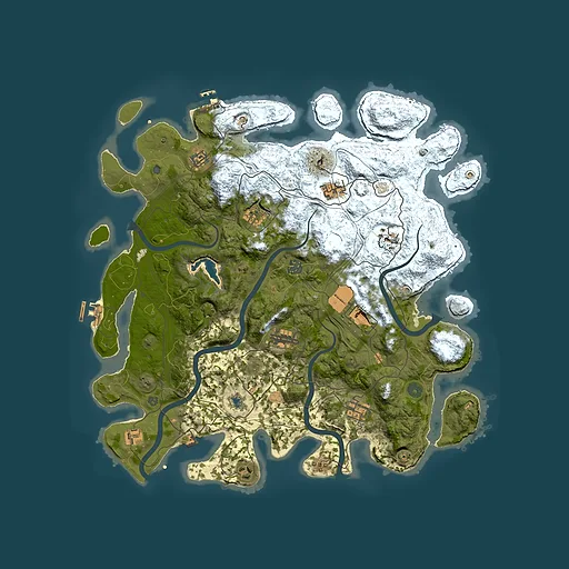 Rust map seed 2013029854, 4400x4400m top-down preview