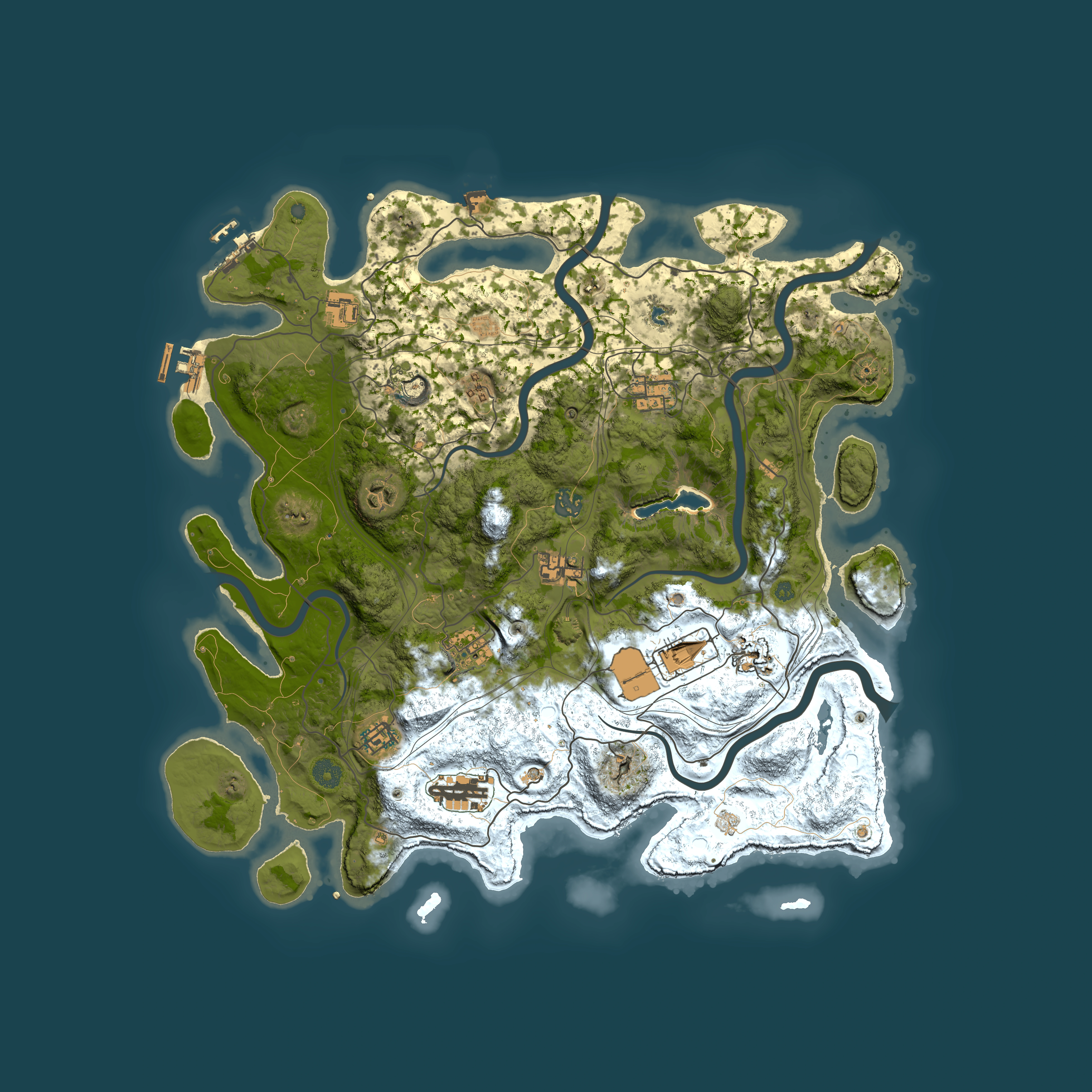 Full top-down render of Rust map seed 96414500, 4350x4350m