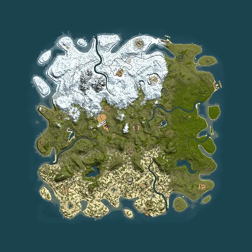 Rust map seed 1045188523, 5600x5600m top-down preview