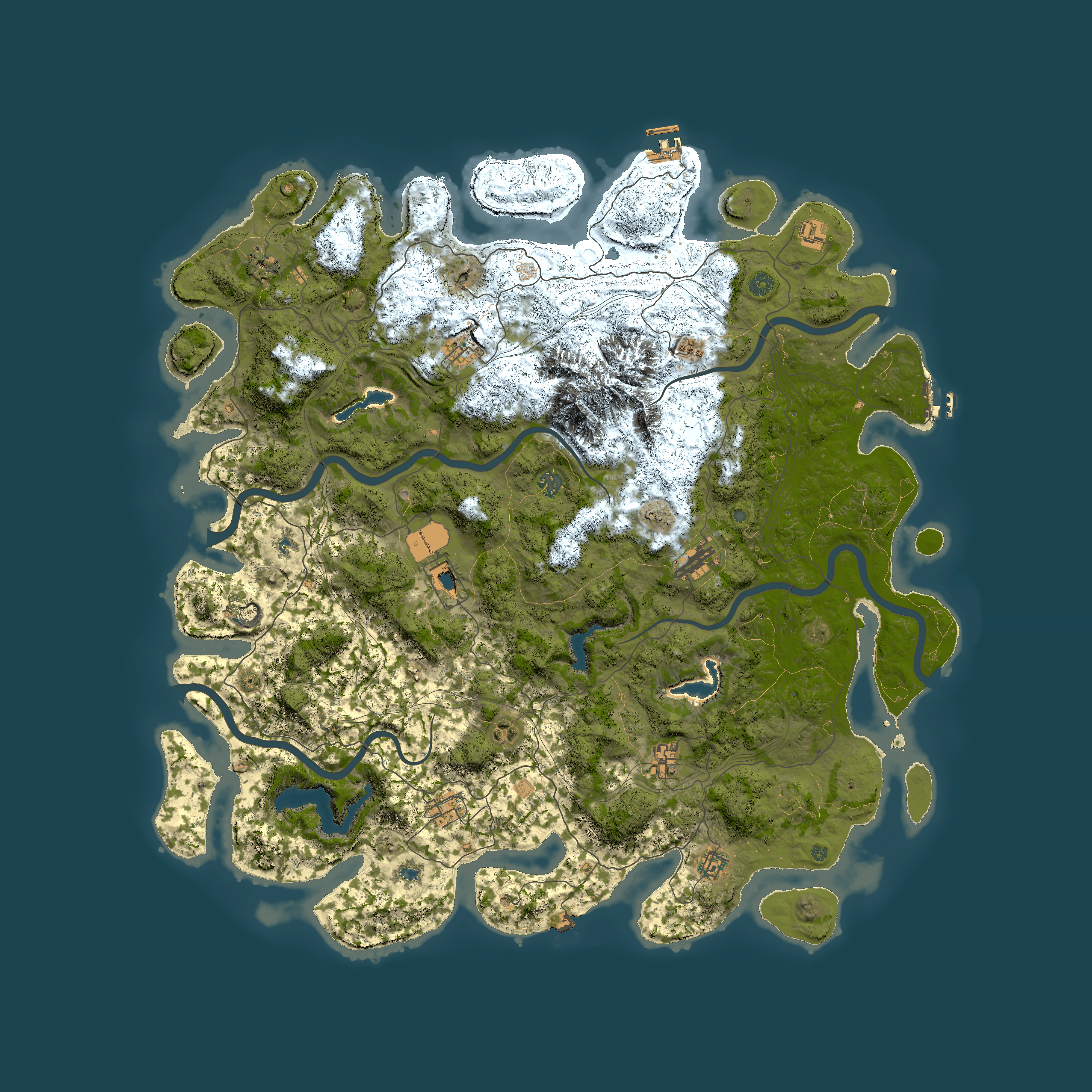 Full top-down render of Rust map seed 1025042601, 5400x5400m