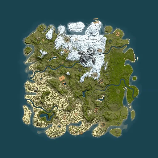 Rust map seed 1025042601, 5400x5400m top-down preview
