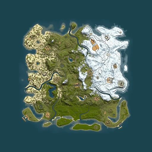 Rust map seed 1005884443, 4650x4650m top-down preview