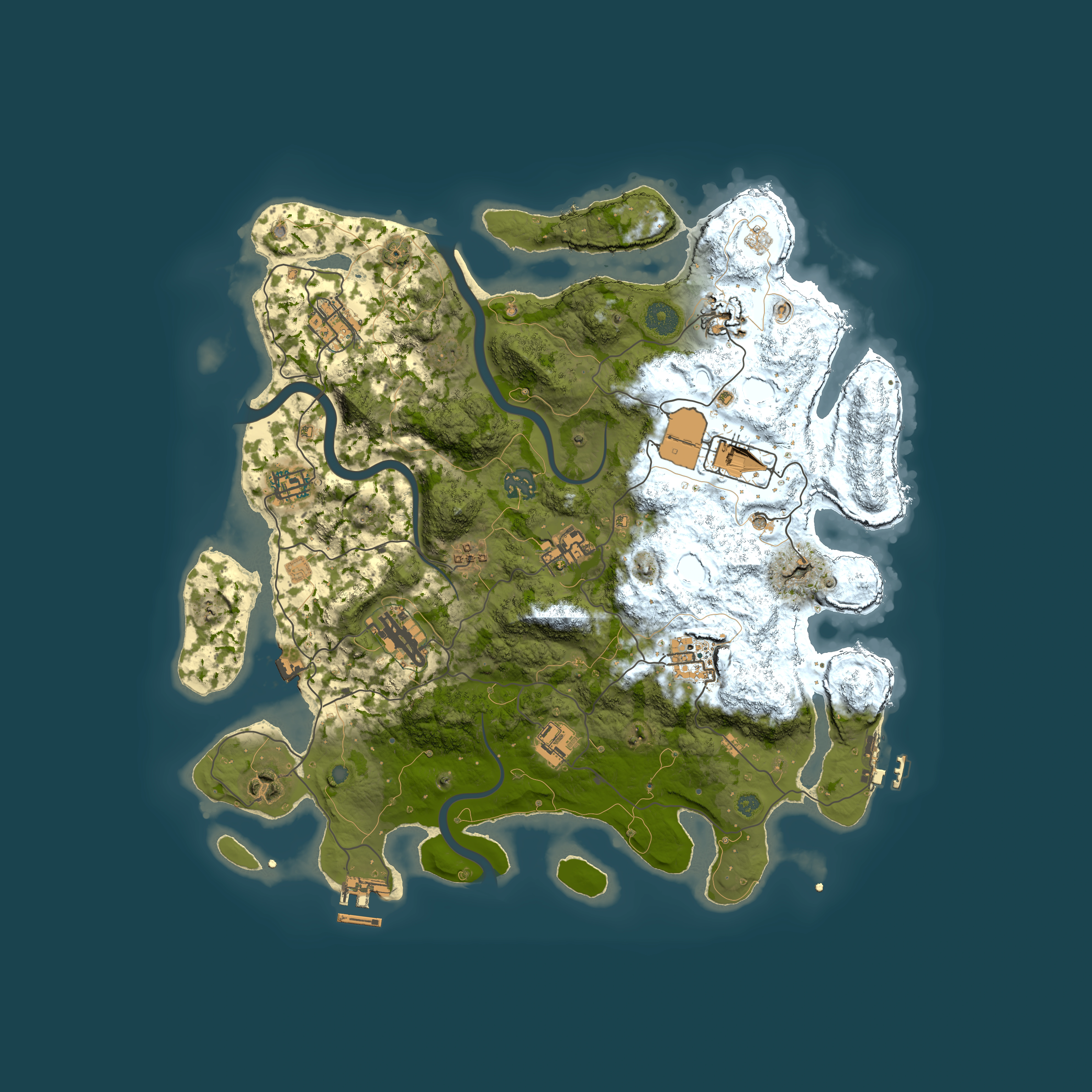 Full top-down render of Rust map seed 2100335513, 3850x3850m