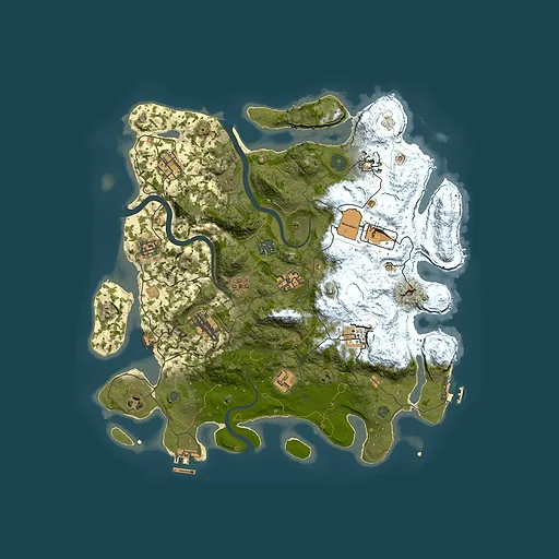 Rust map seed 2100335513, 3850x3850m top-down preview