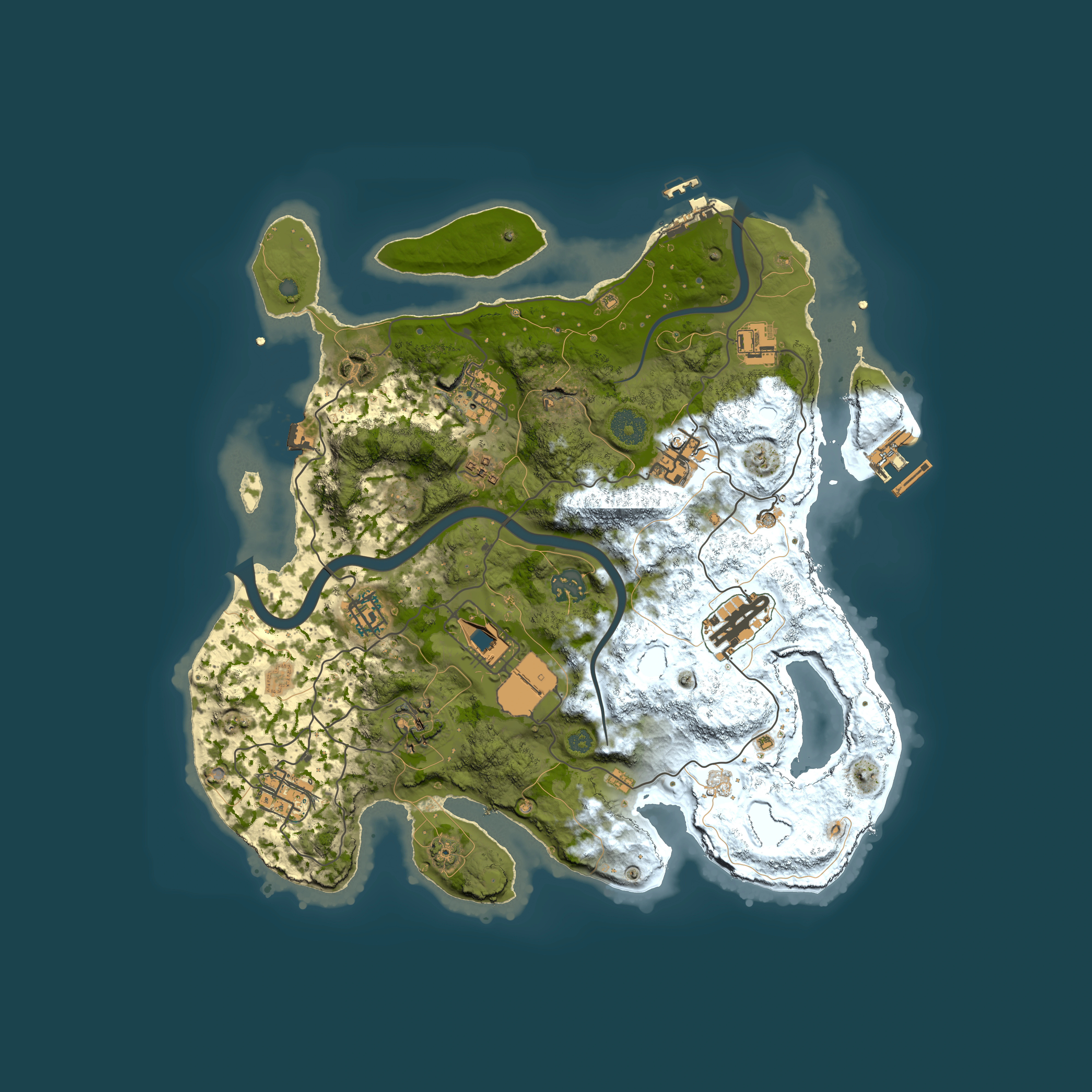 Full top-down render of Rust map seed 376603670, 3550x3550m