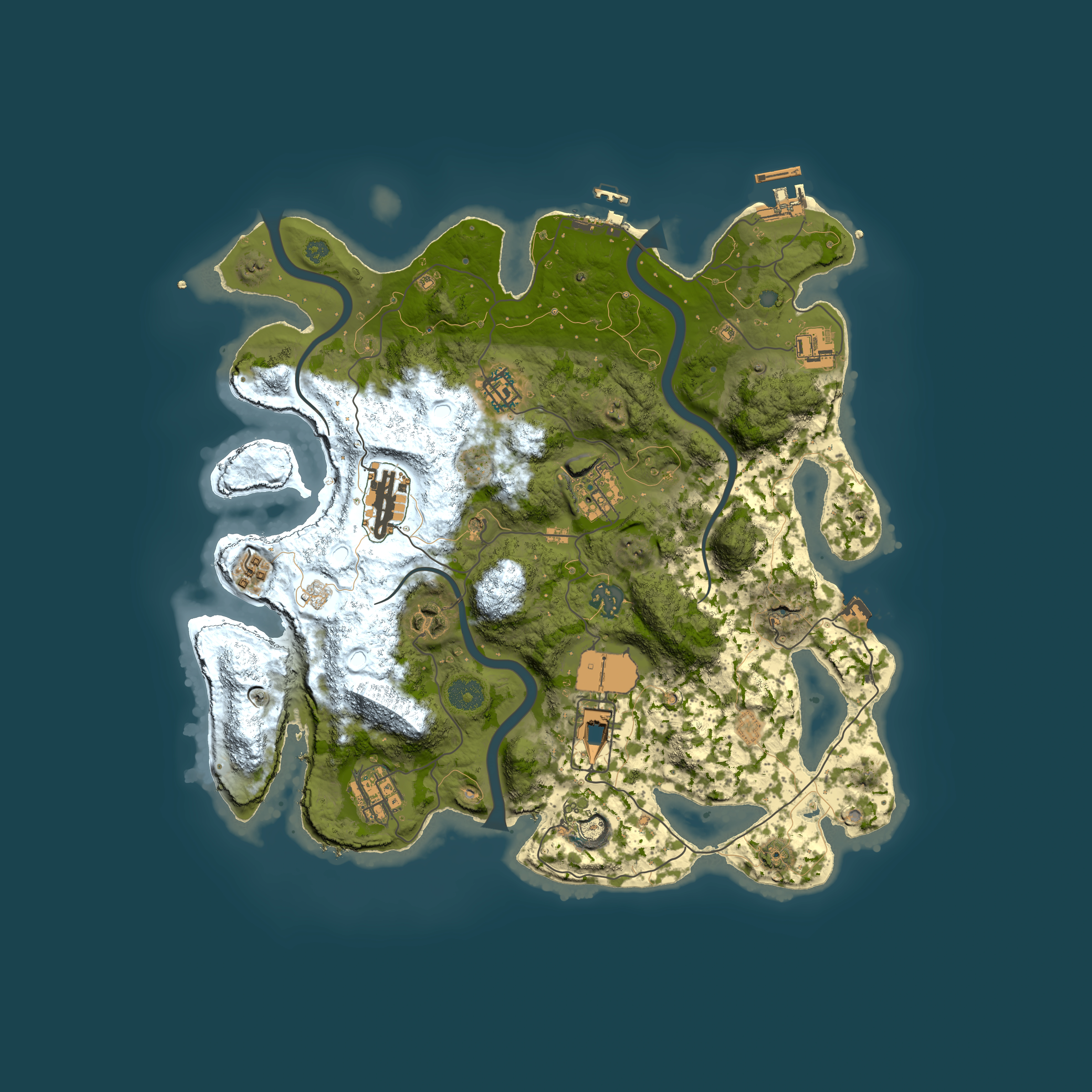 Full top-down render of Rust map seed 2069917335, 3700x3700m