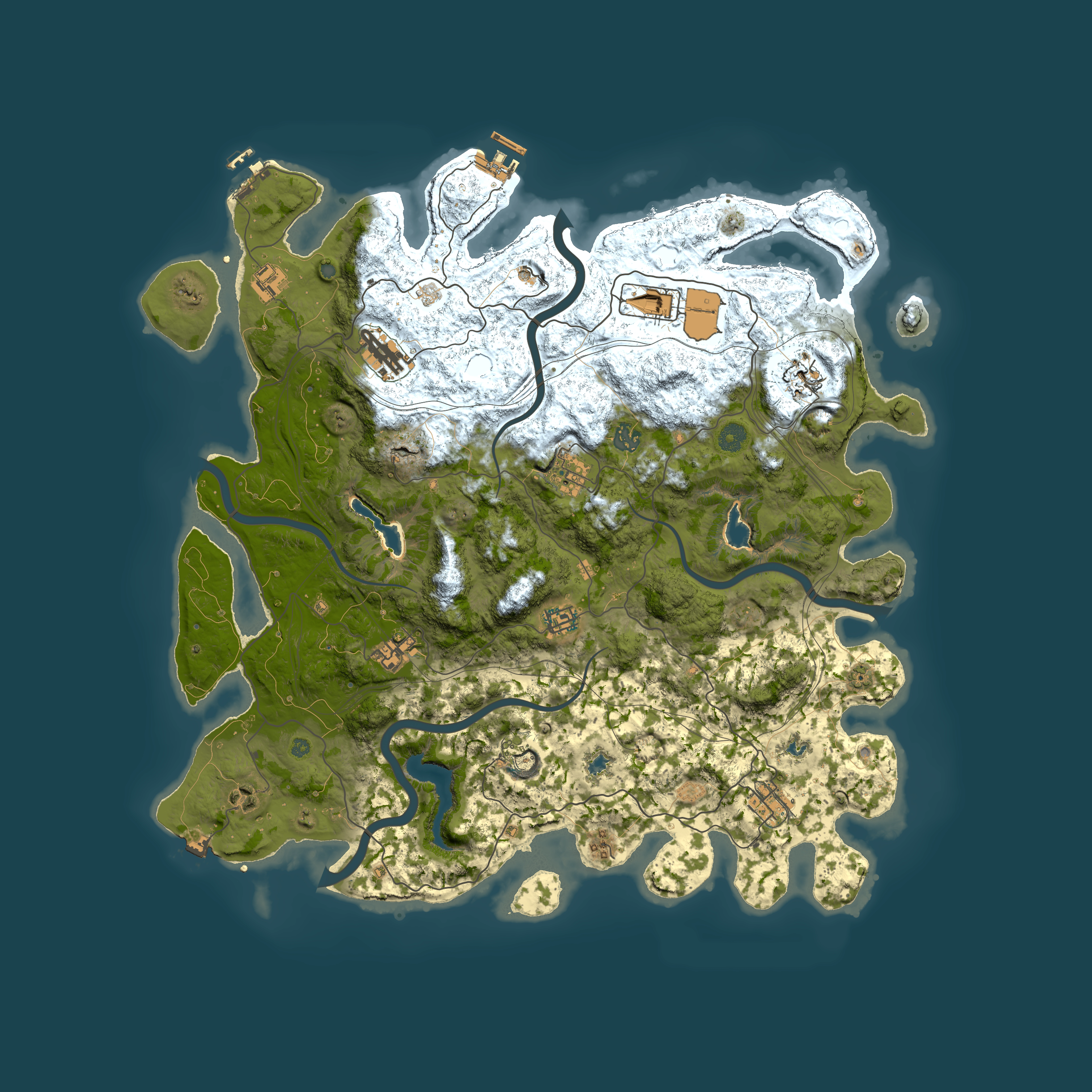 Full top-down render of Rust map seed 873121535, 4600x4600m