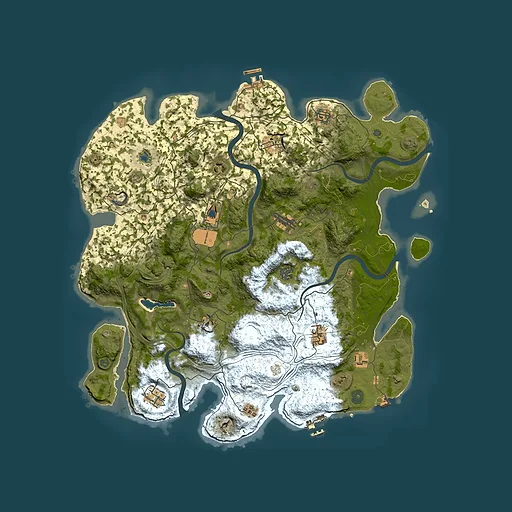 Rust map seed 2058085075, 4450x4450m top-down preview