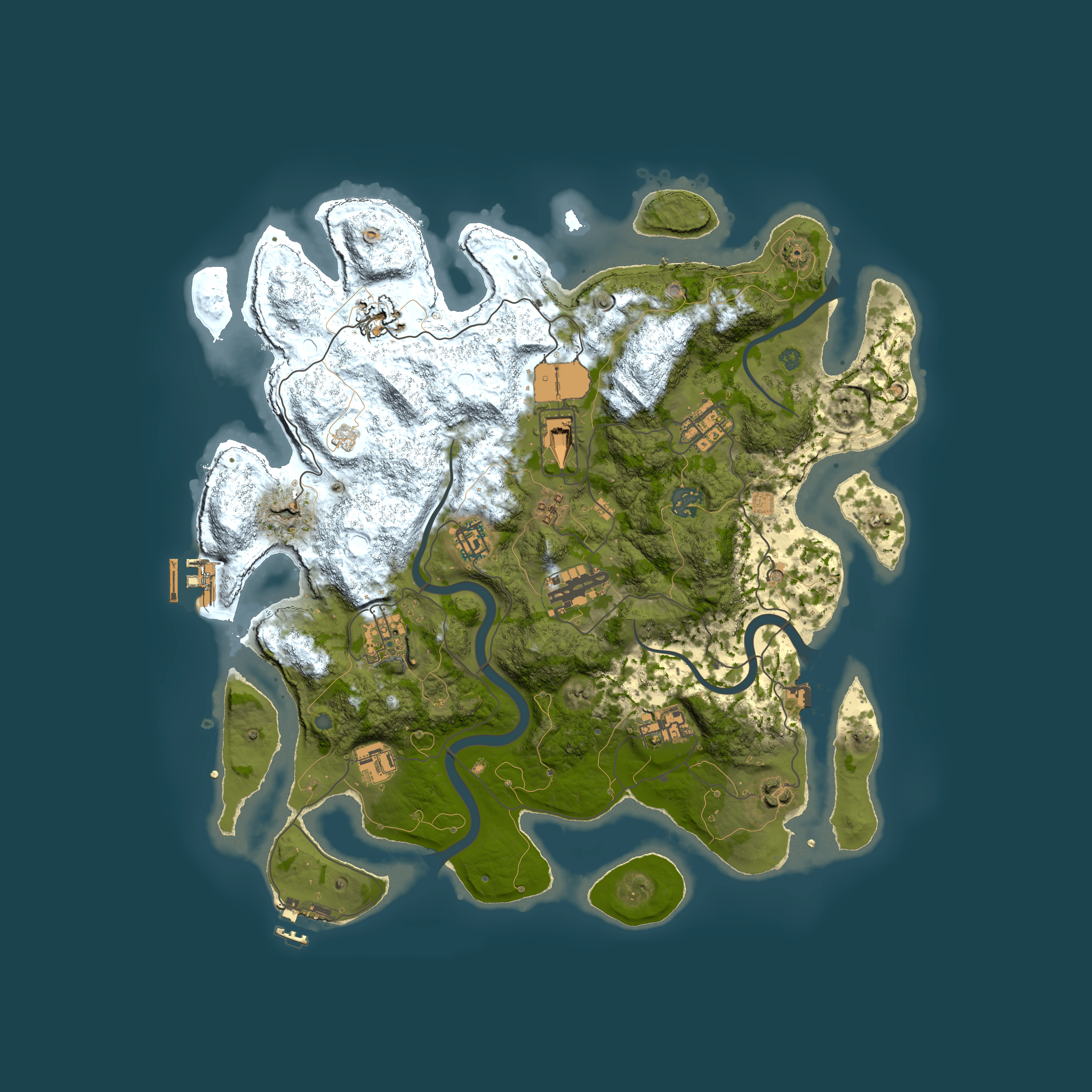 Full top-down render of Rust map seed 51879476, 3900x3900m