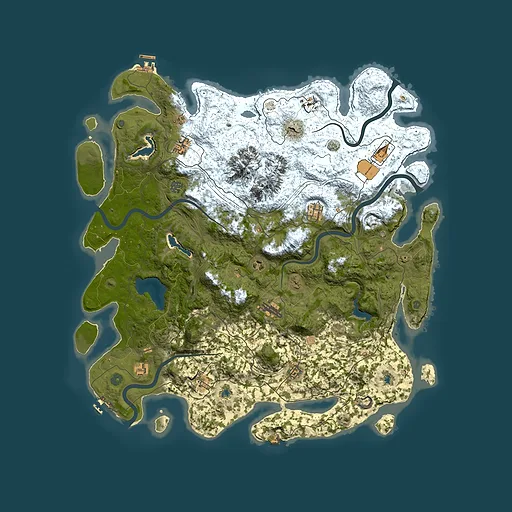 Rust map seed 58834968, 5100x5100m top-down preview