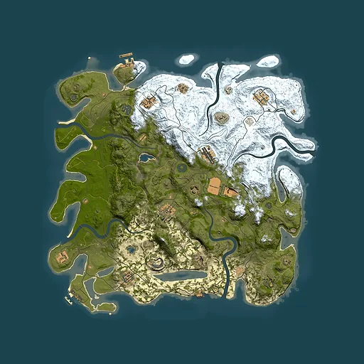 Rust map seed 1217114709, 4450x4450m top-down preview