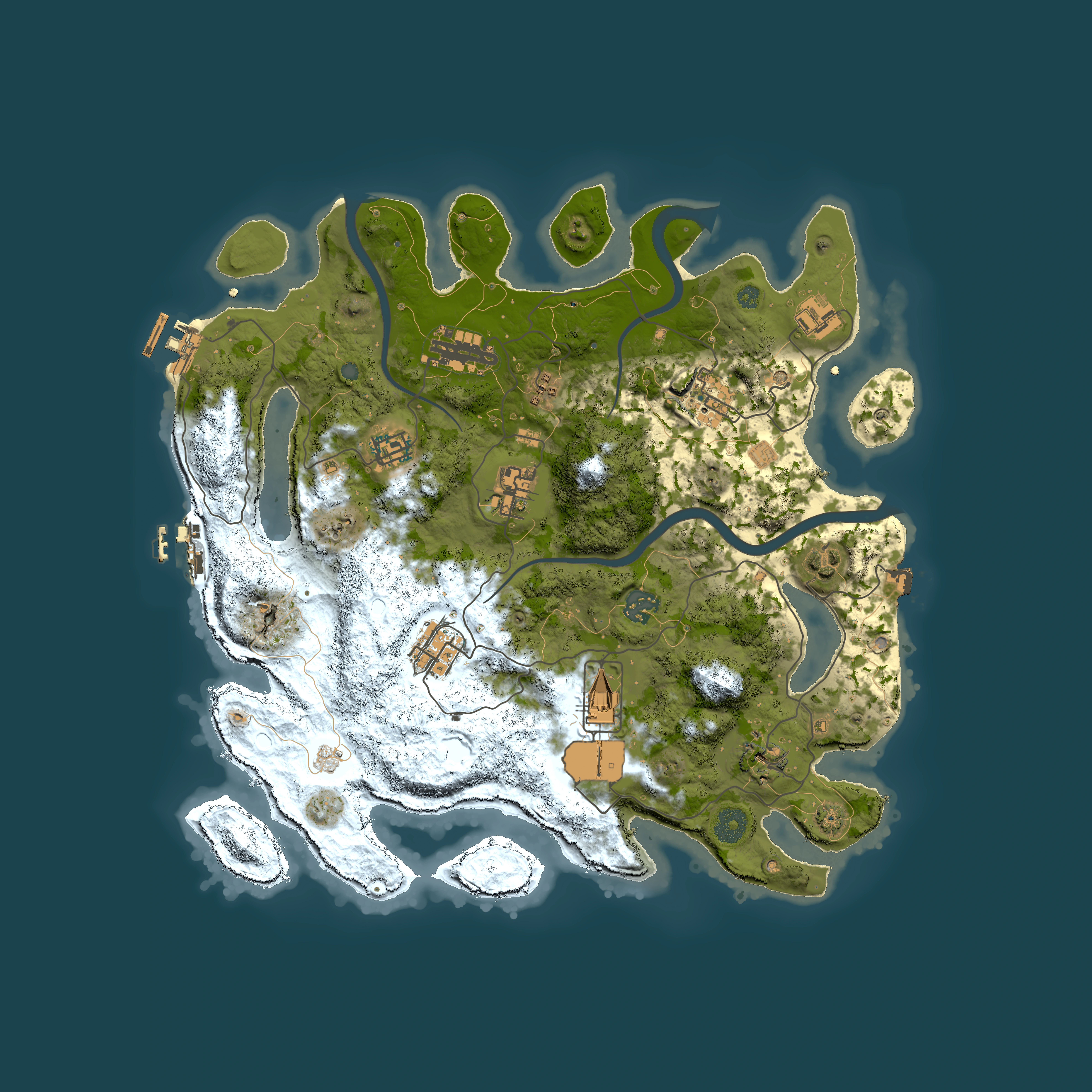 Full top-down render of Rust map seed 938074617, 3700x3700m