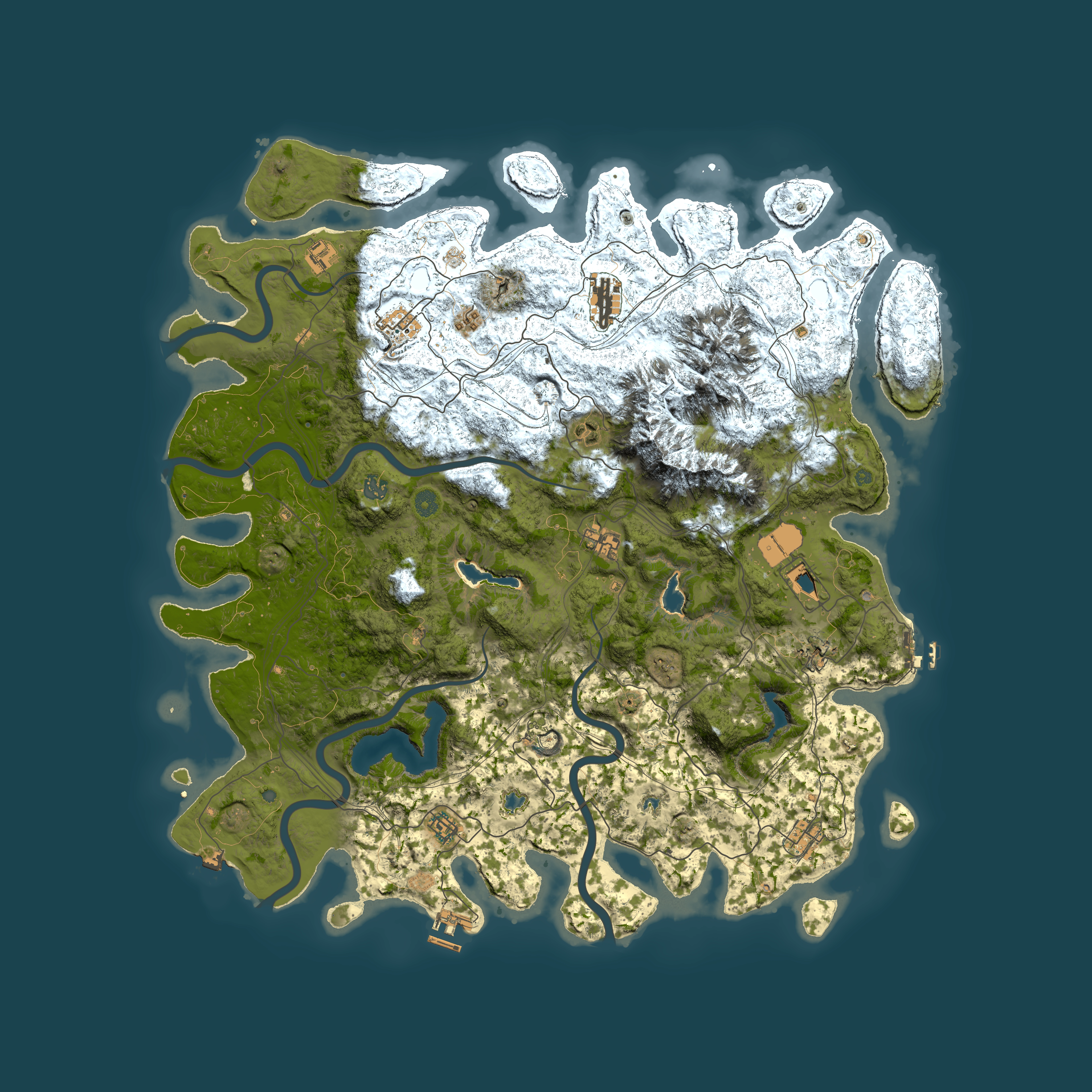 Full top-down render of Rust map seed 1728104336, 5150x5150m