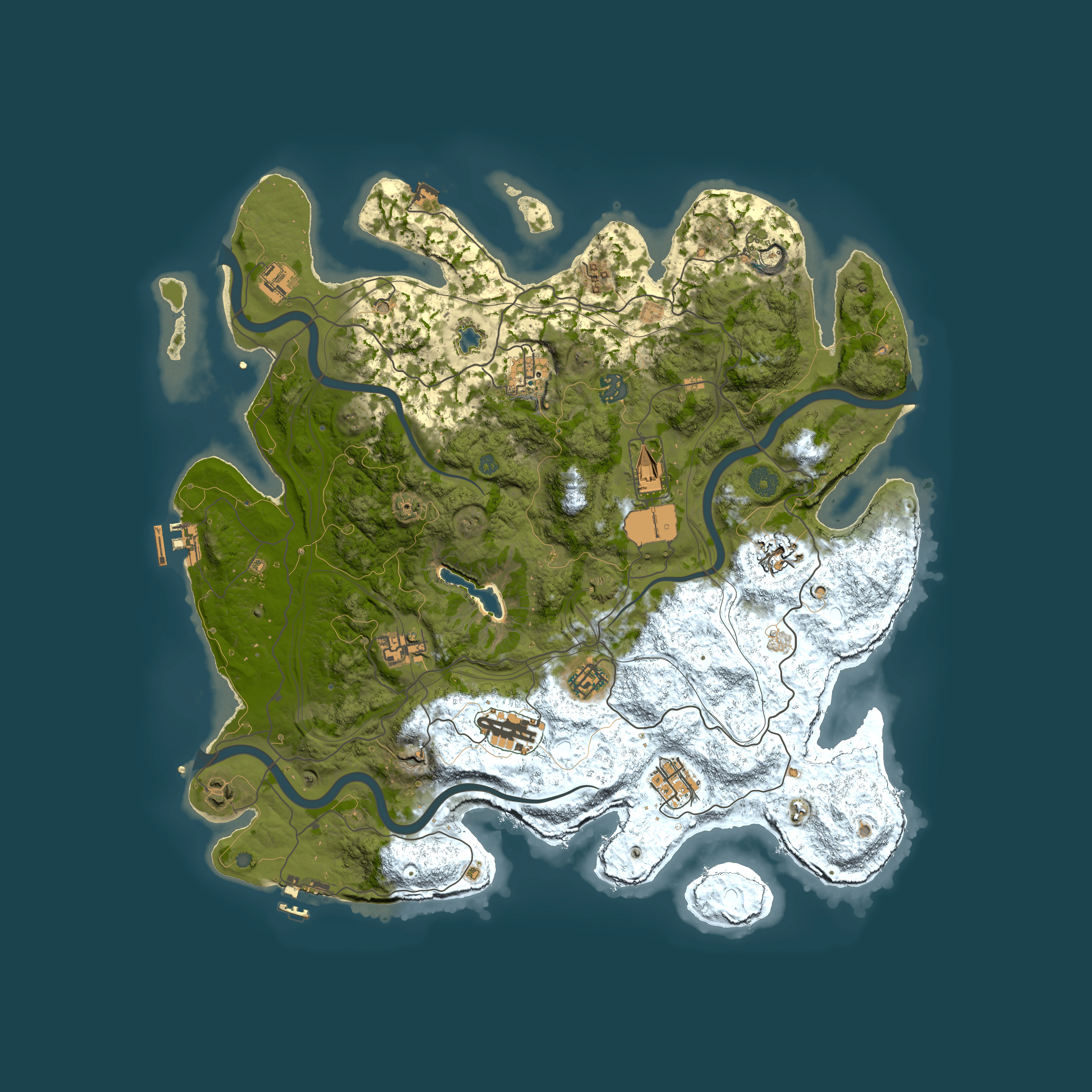 Full top-down render of Rust map seed 1671375993, 4250x4250m