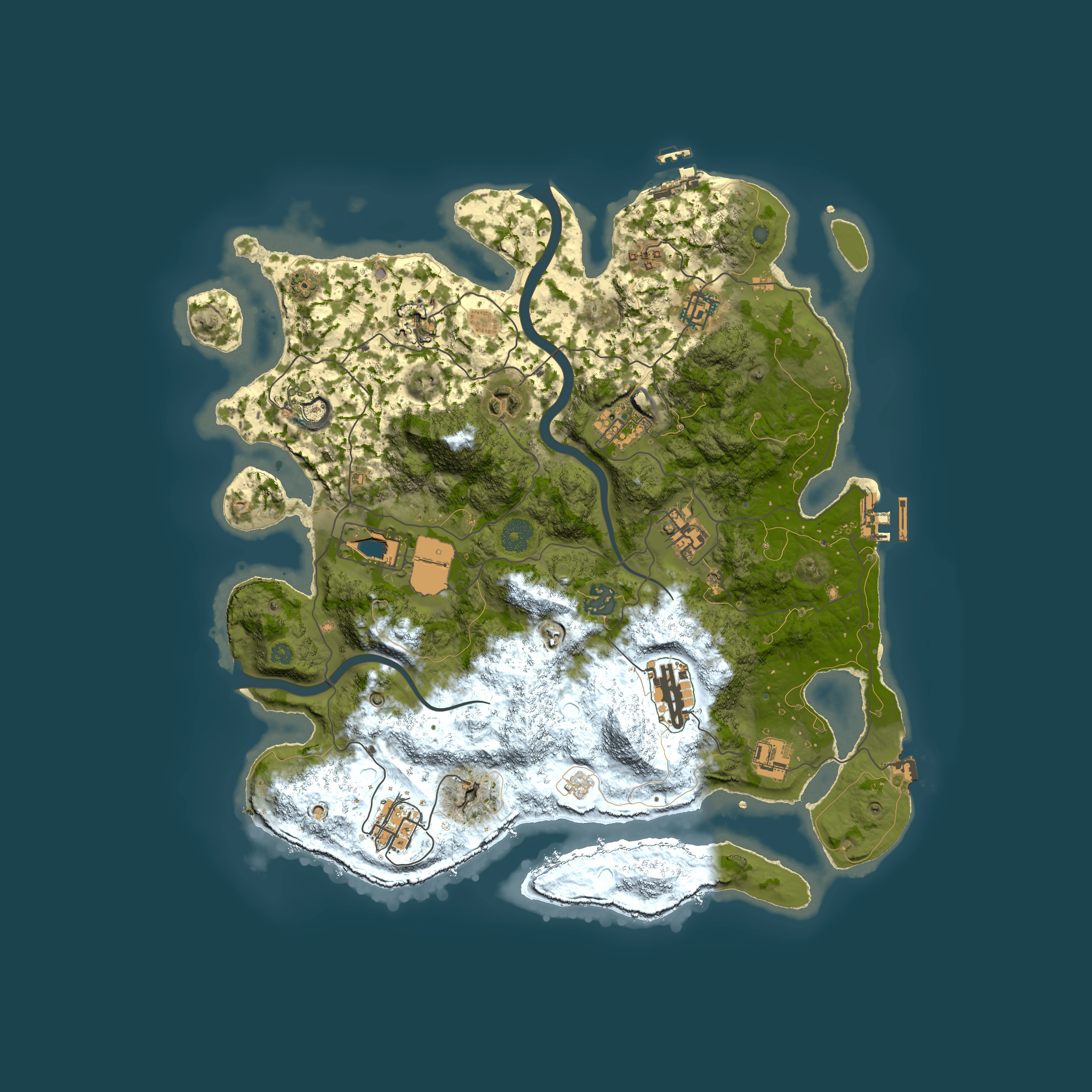 Full top-down render of Rust map seed 1013379801, 3900x3900m