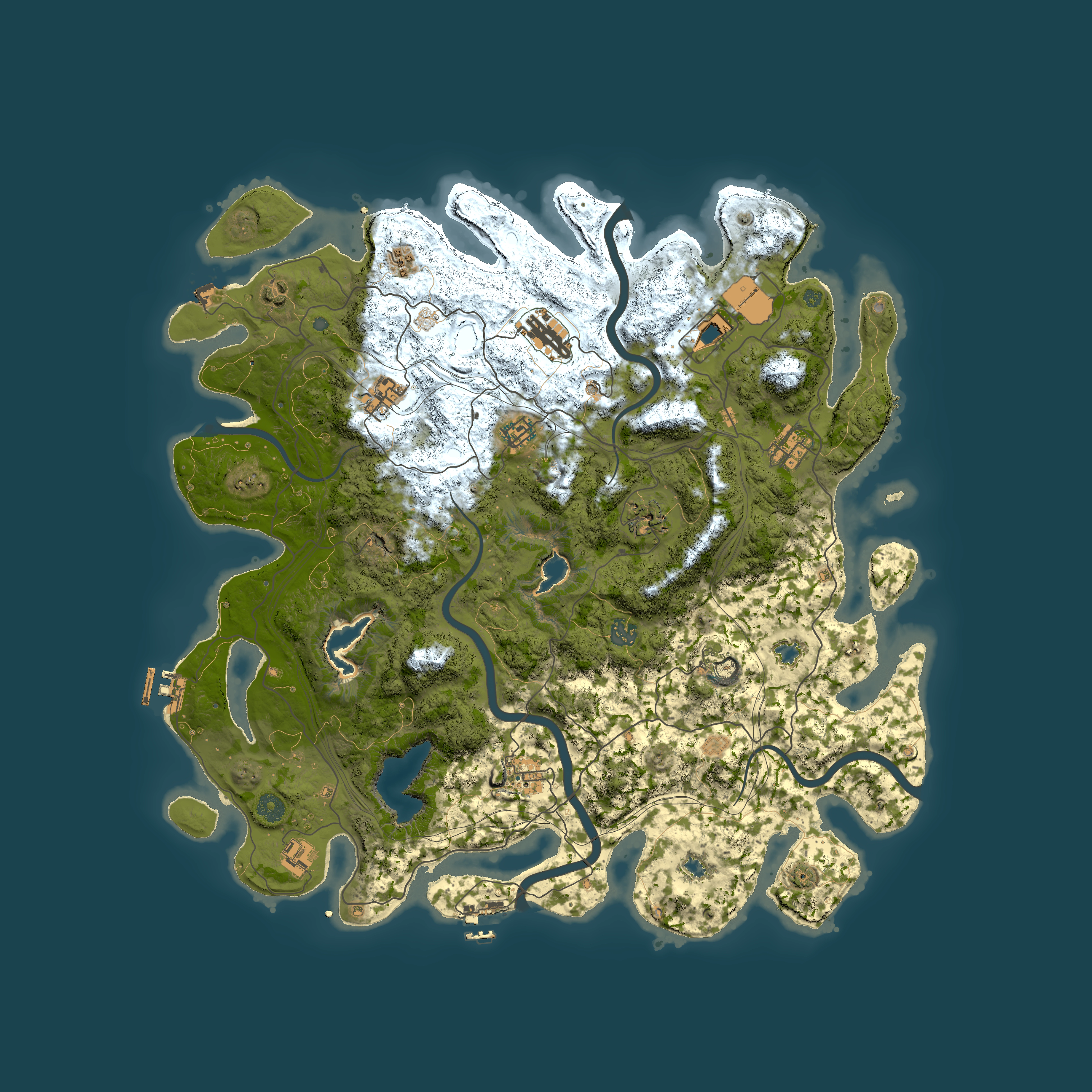 Full top-down render of Rust map seed 144608544, 4600x4600m