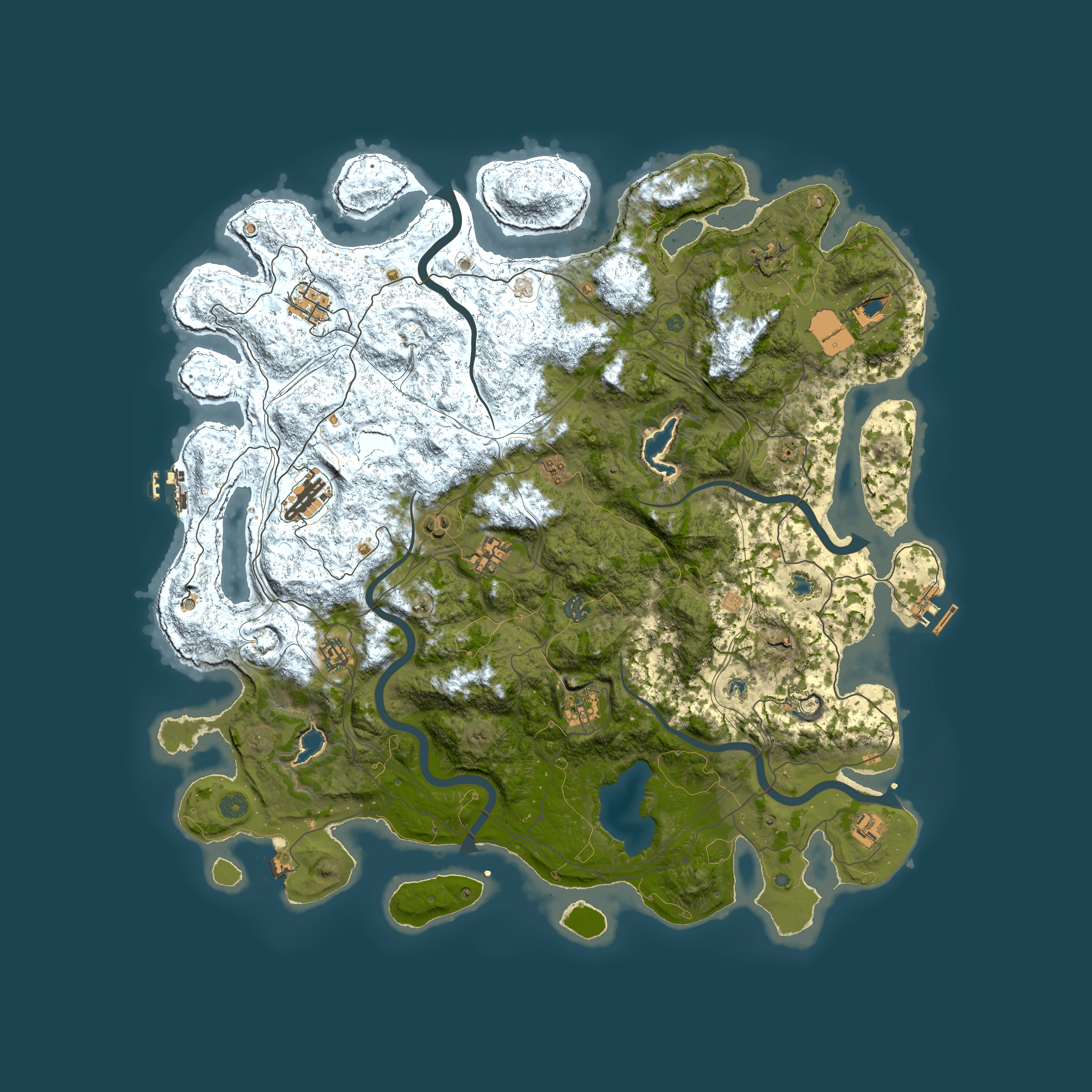 Full top-down render of Rust map seed 234859553, 4900x4900m