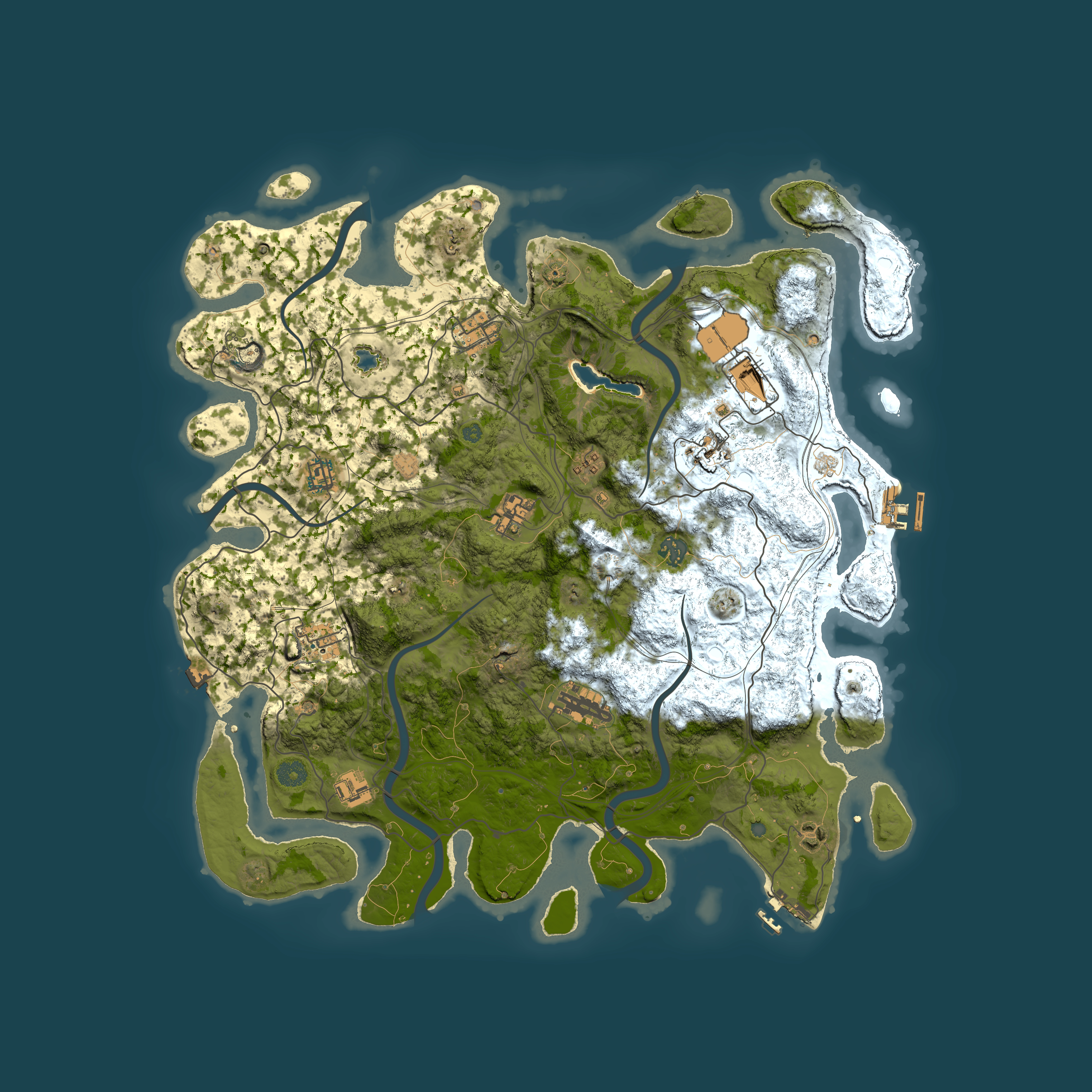 Full top-down render of Rust map seed 1195408789, 4450x4450m