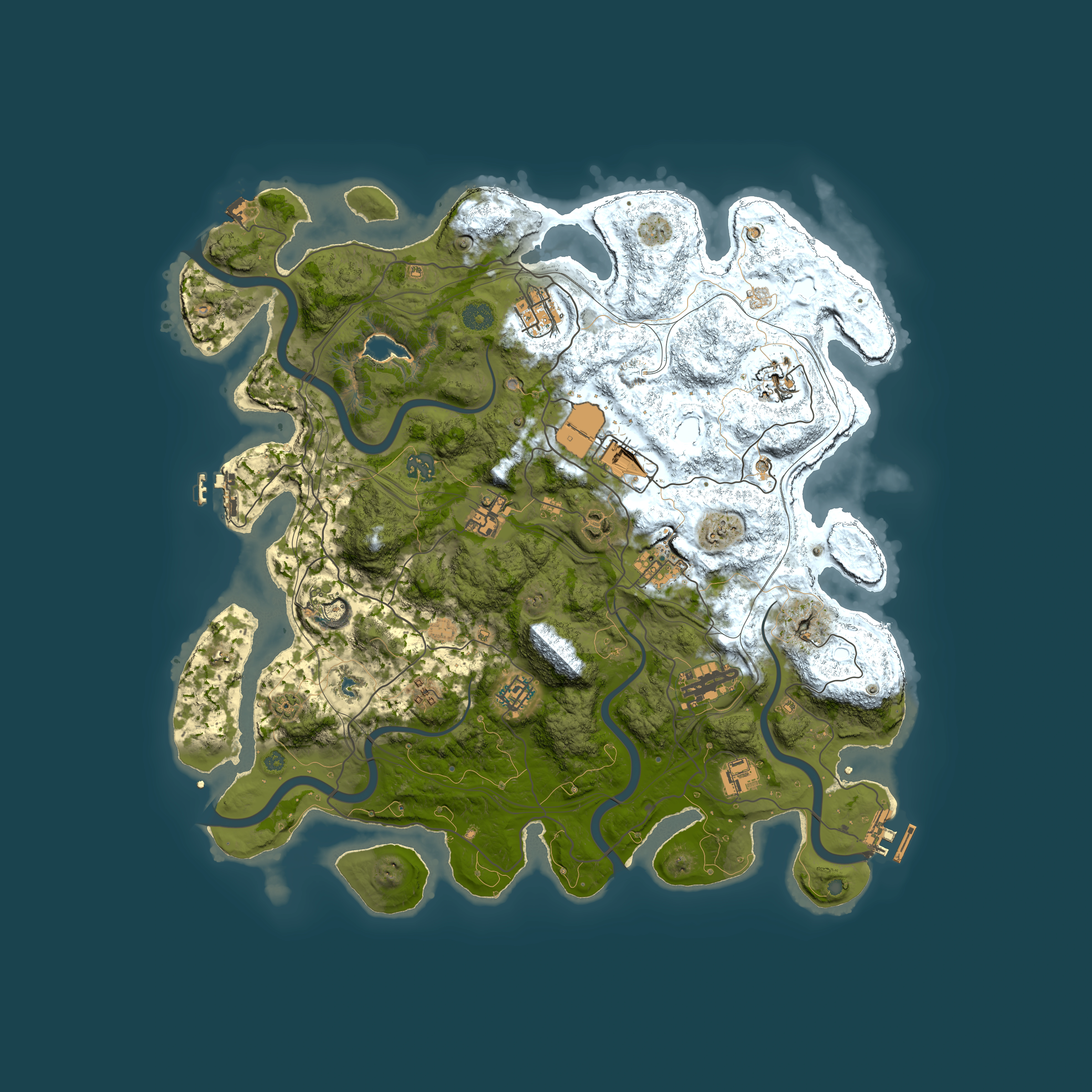 Full top-down render of Rust map seed 854444814, 4250x4250m