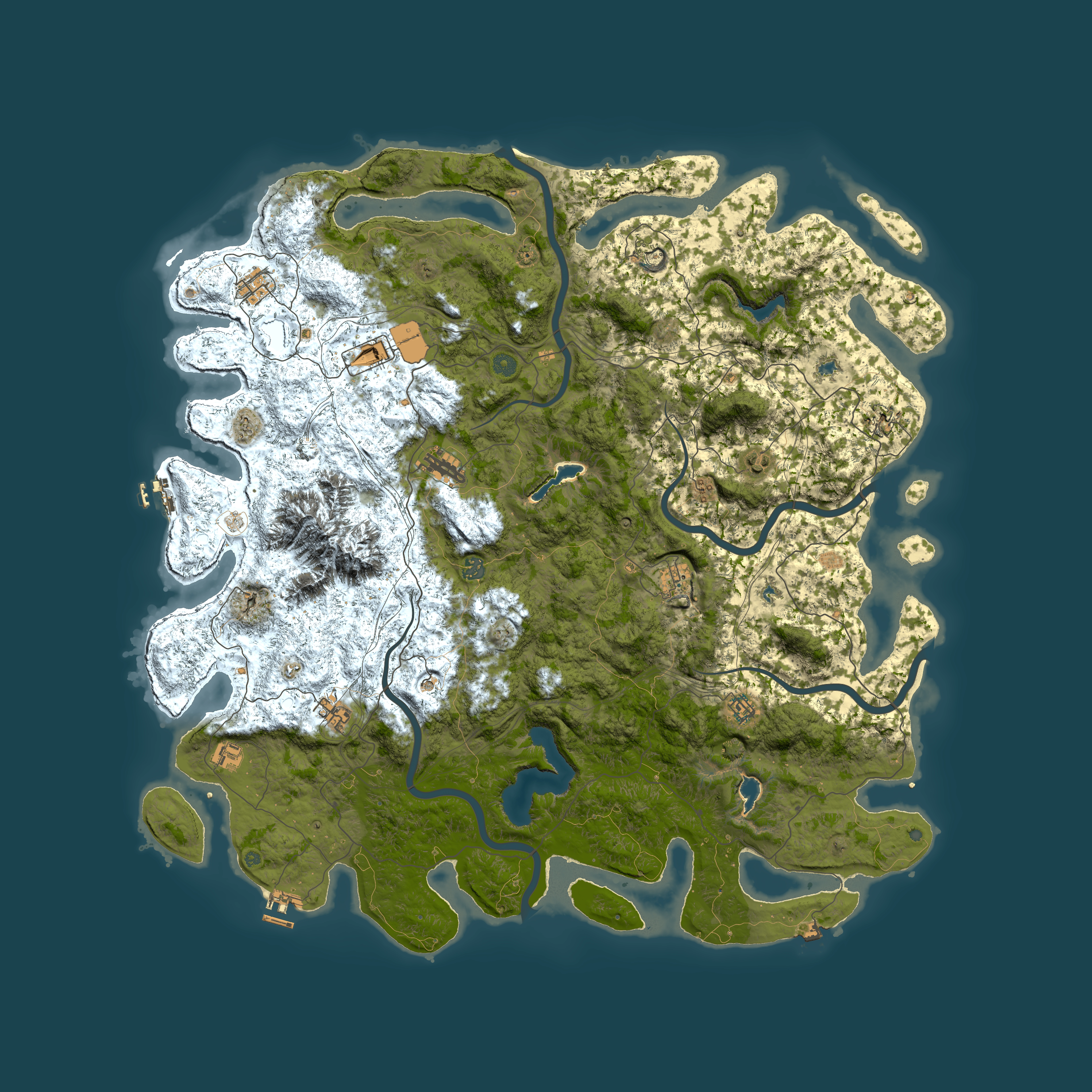 Full top-down render of Rust map seed 732678371, 5600x5600m