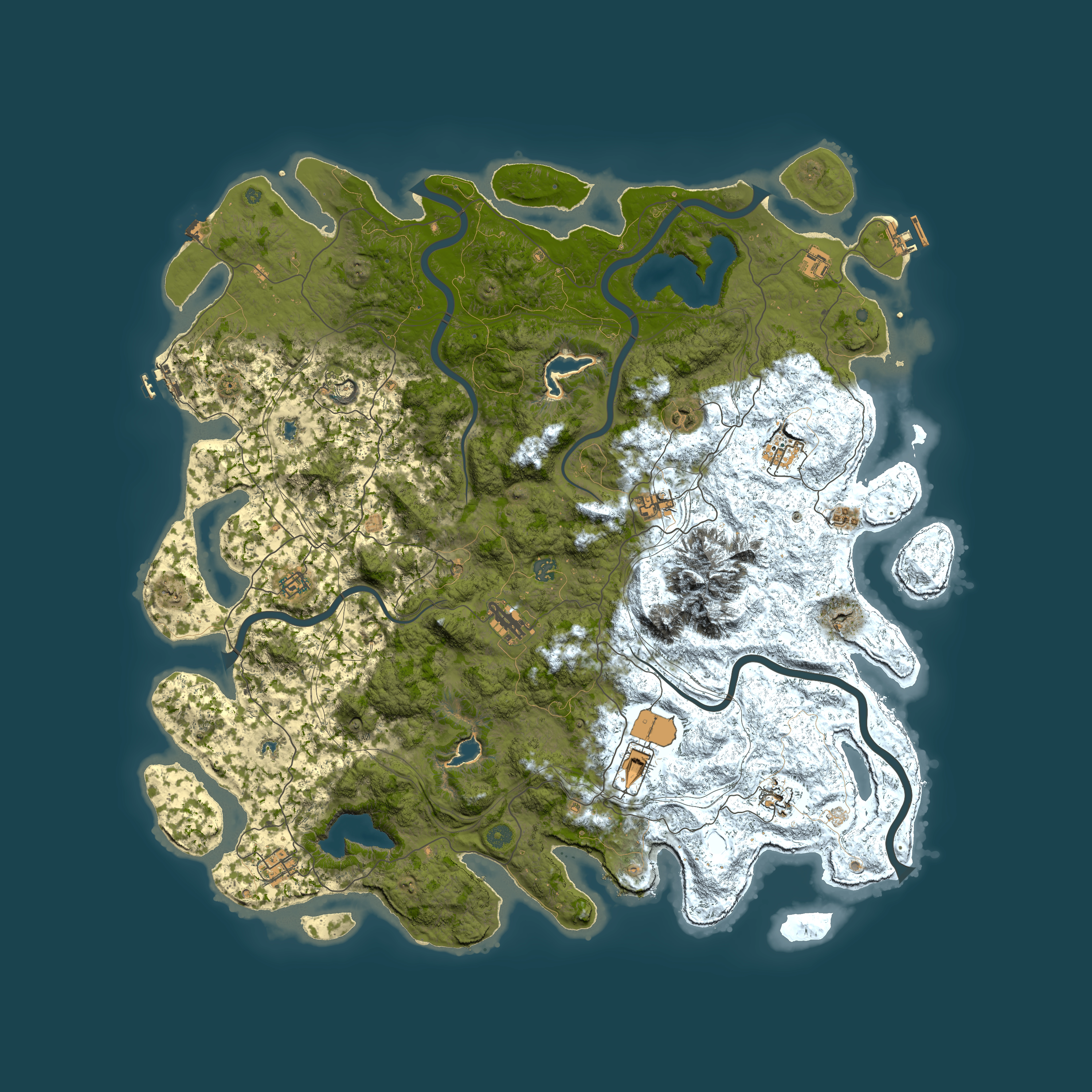 Full top-down render of Rust map seed 242477202, 5450x5450m