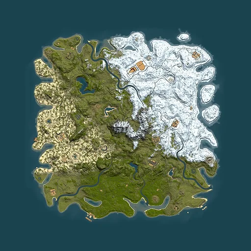 Rust map seed 91314504, 5850x5850m top-down preview