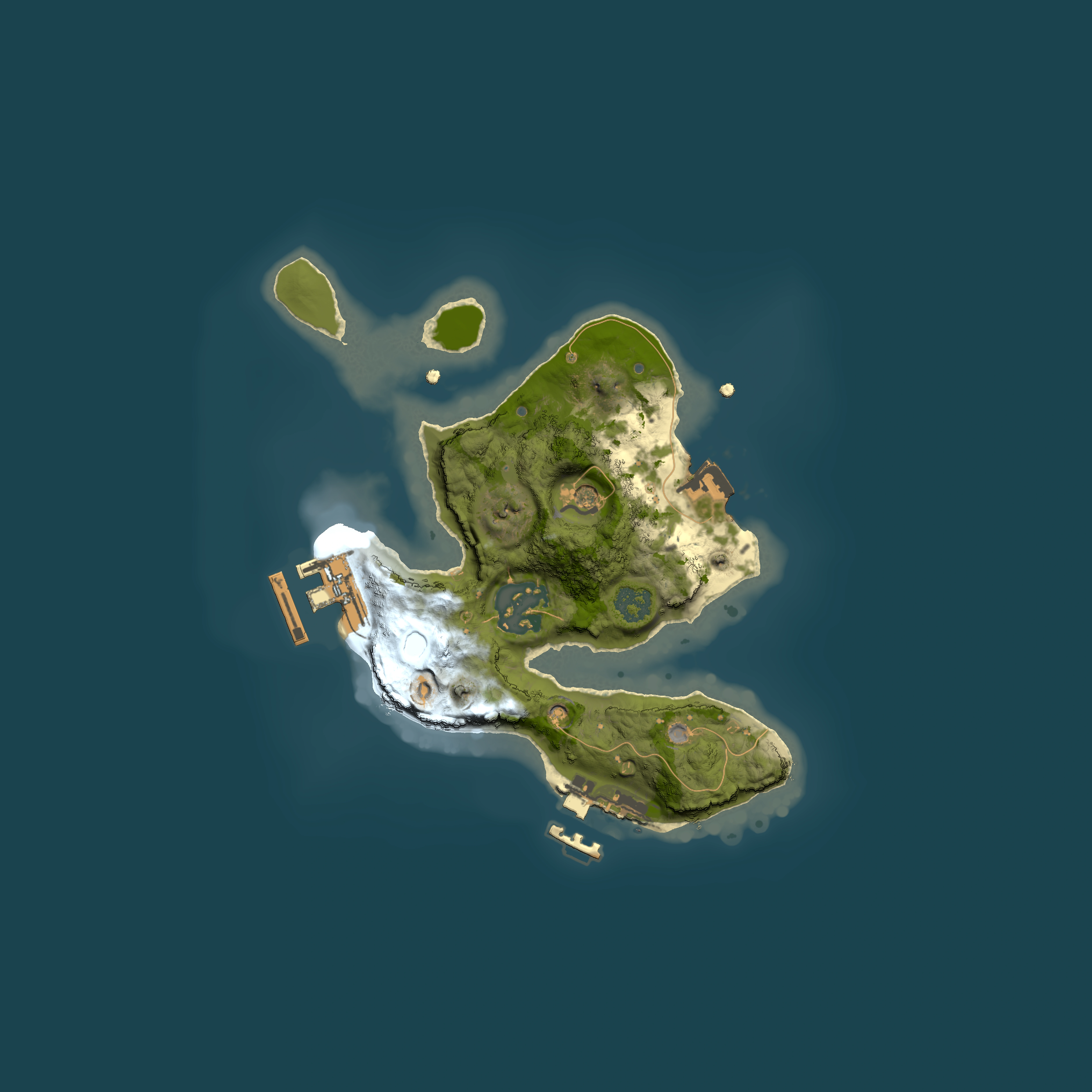 Full top-down render of Rust map seed 1364399811, 2000x2000m