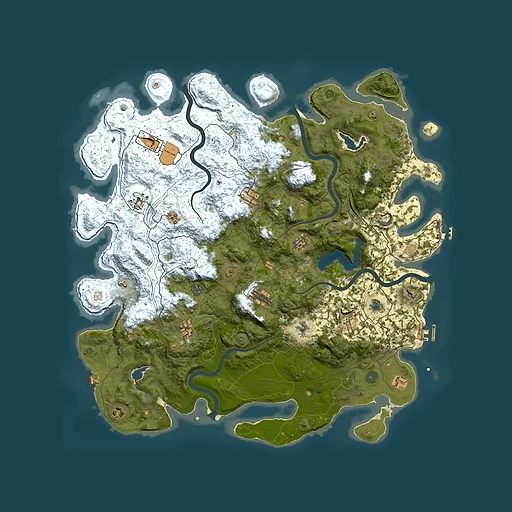 Rust map seed 225099307, 4950x4950m top-down preview