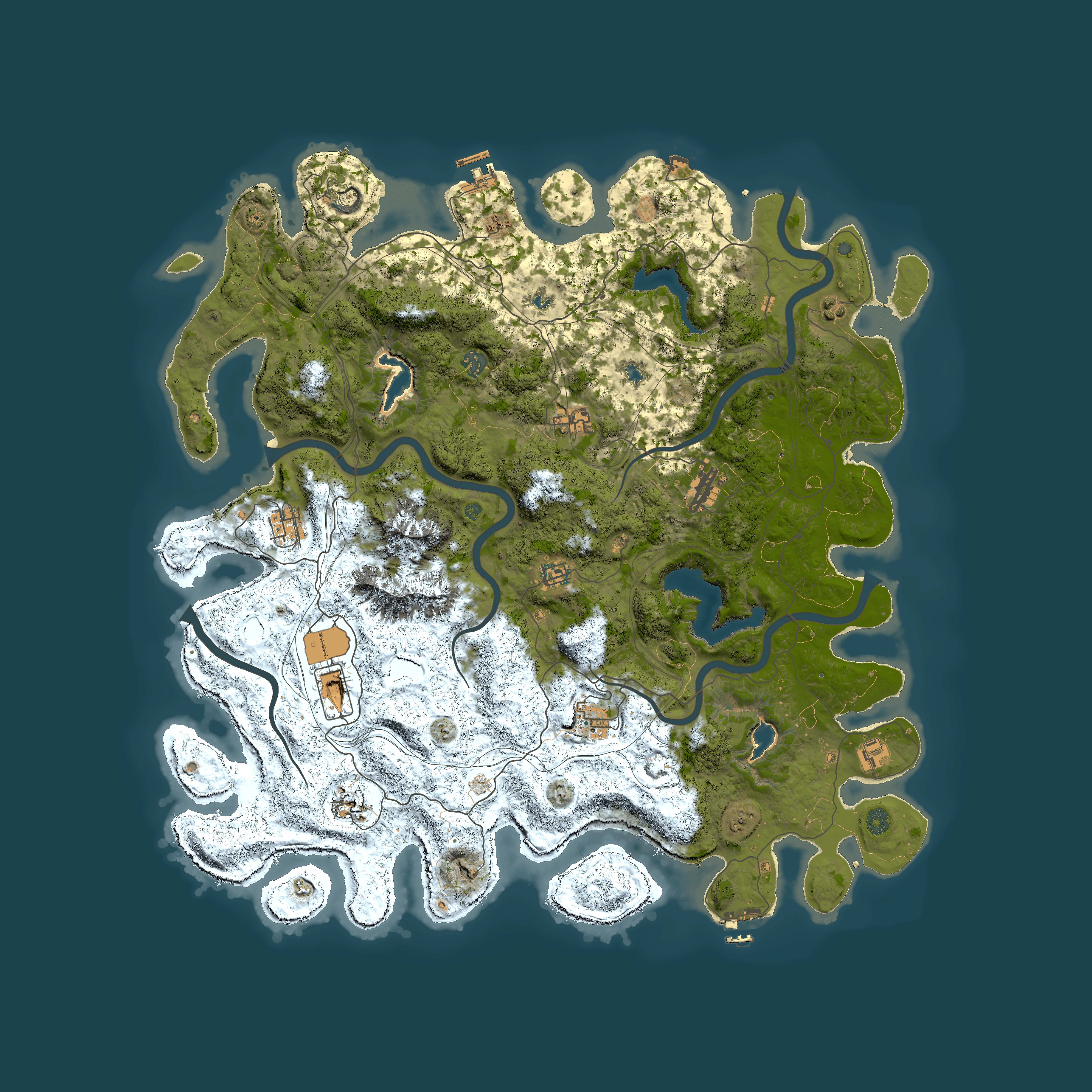 Full top-down render of Rust map seed 1322667758, 5100x5100m