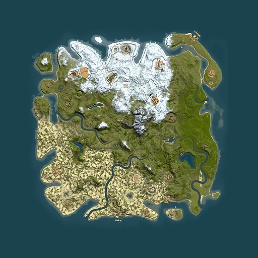 Rust map seed 233340781, 5100x5100m top-down preview