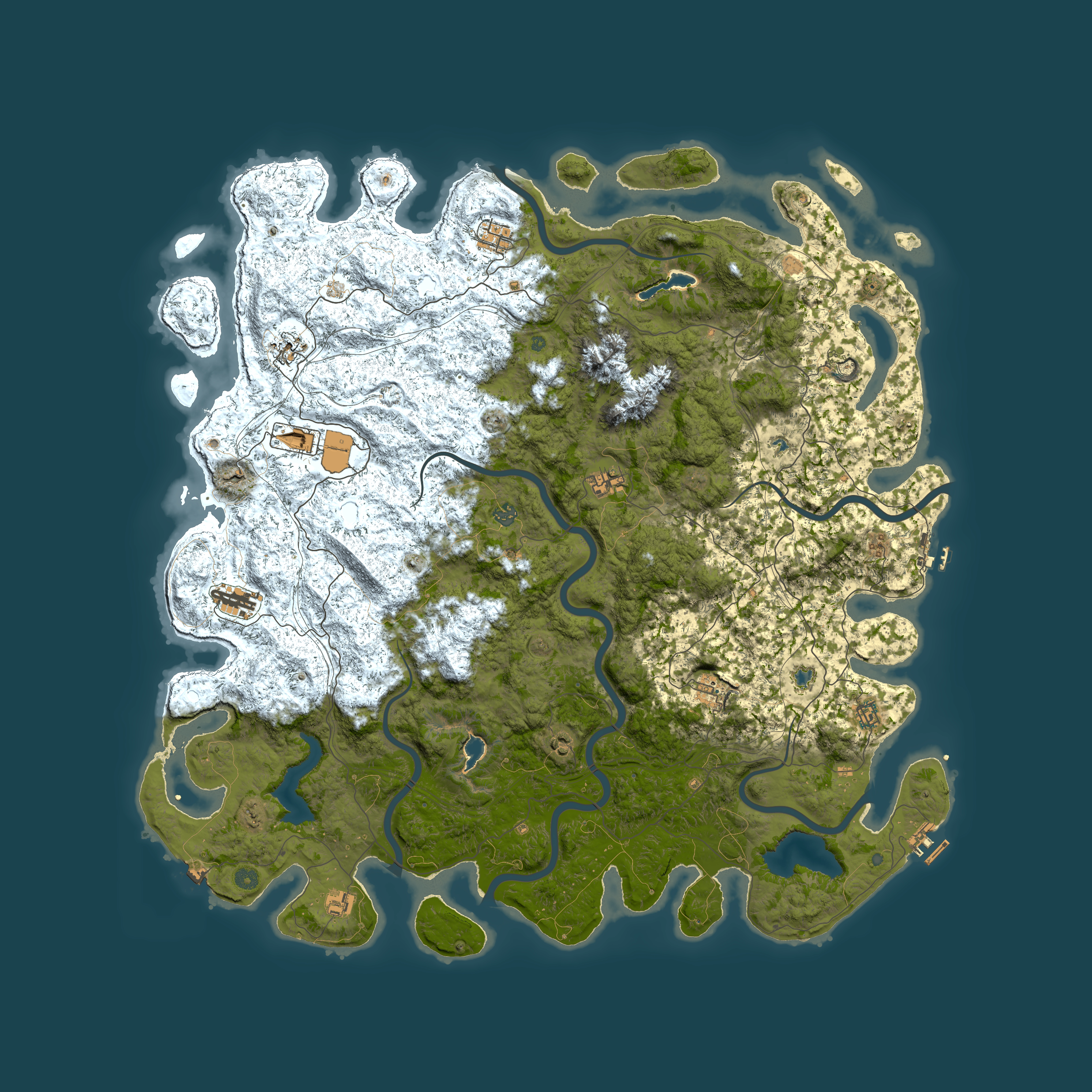 Full top-down render of Rust map seed 1449651222, 5750x5750m