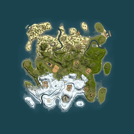 Rust map seed 2130718256, 3500x3500m top-down preview